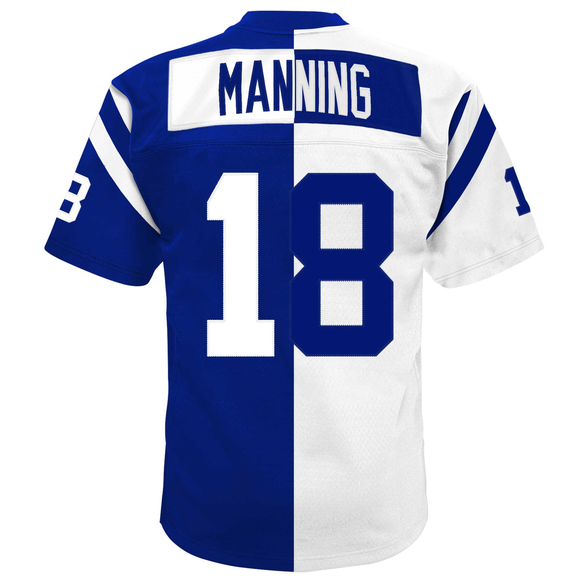 Peyton Manning Indianapolis Colts Mitchell & Ness Youth Split Legacy Jersey - White\/Royal