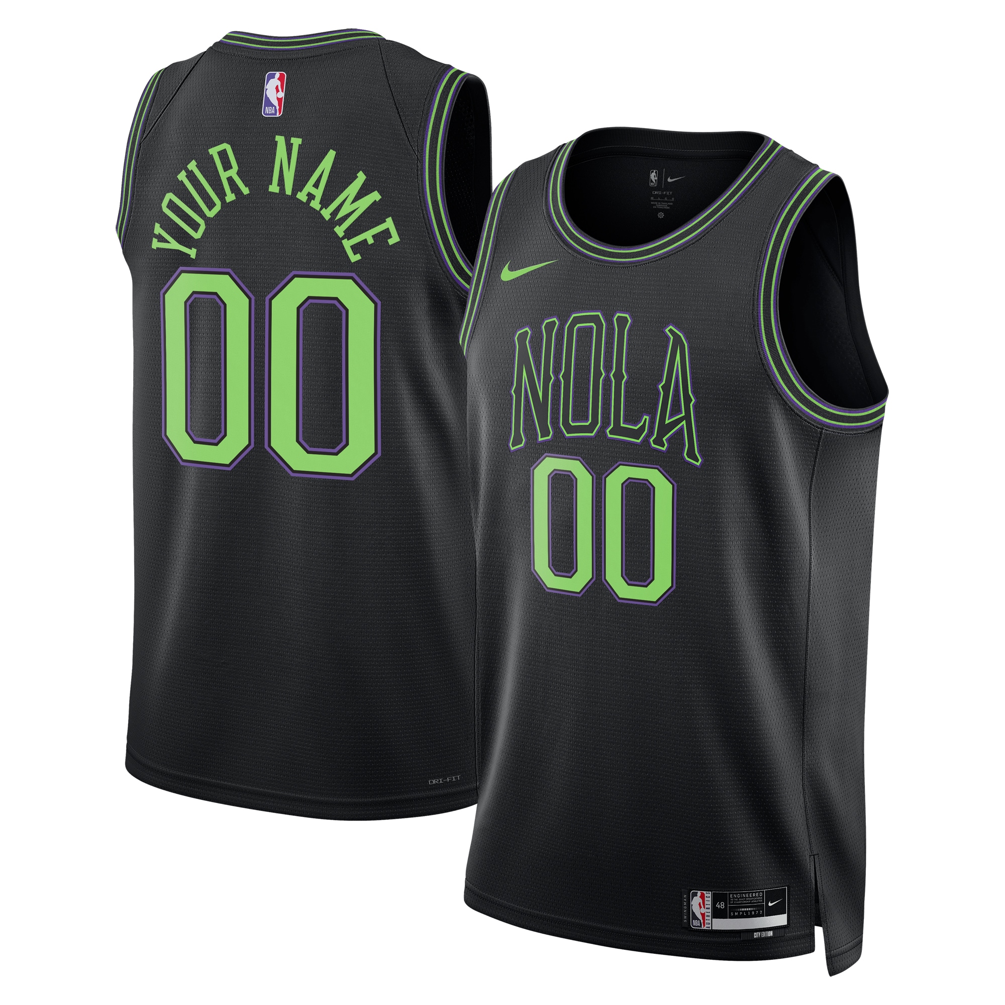 New Orleans Pelicans  Unisex 2023\/24 Custom Swingman Jersey - Black - City Edition