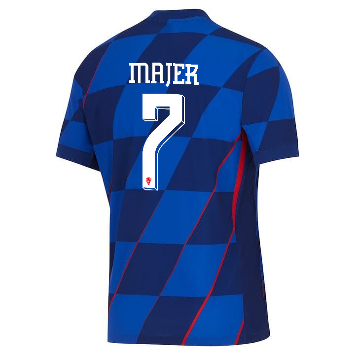 Lovro Majer 7 Croatia National Team 2024 Away Men Jersey - Blue
