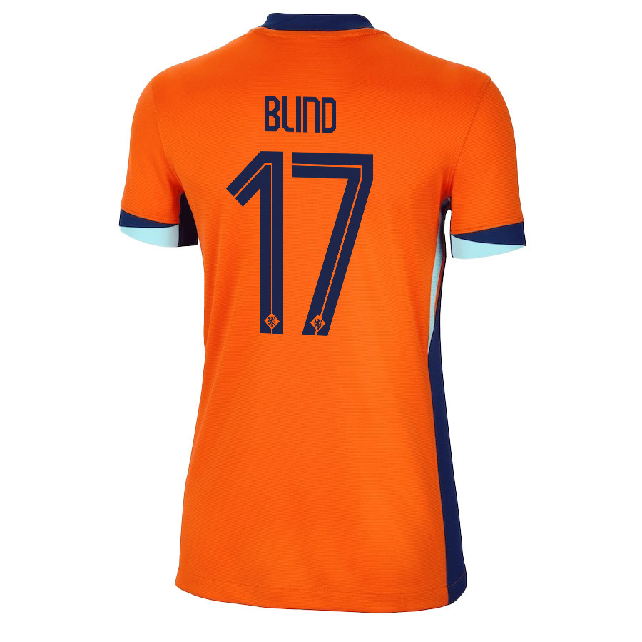 Daley Blind 17 Netherlands National Team 2024/25 Home WOMEN Jersey - Orange