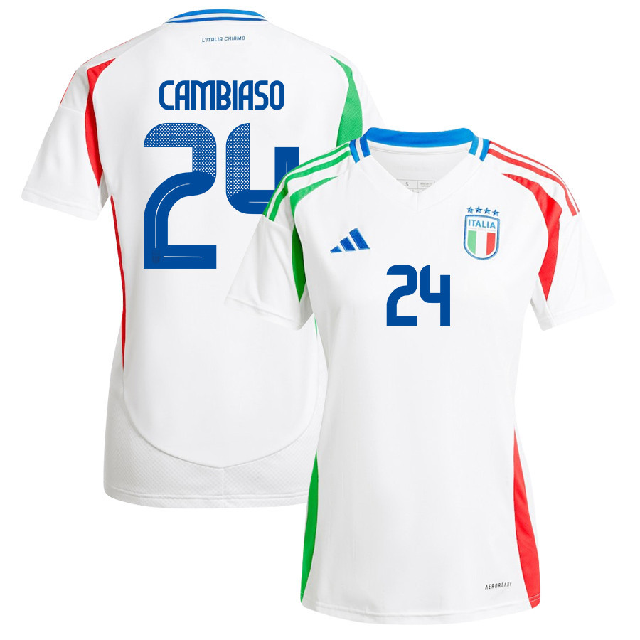 Andrea Cambiaso 24 Italy National Team 2024/25 Away Women Jersey - White