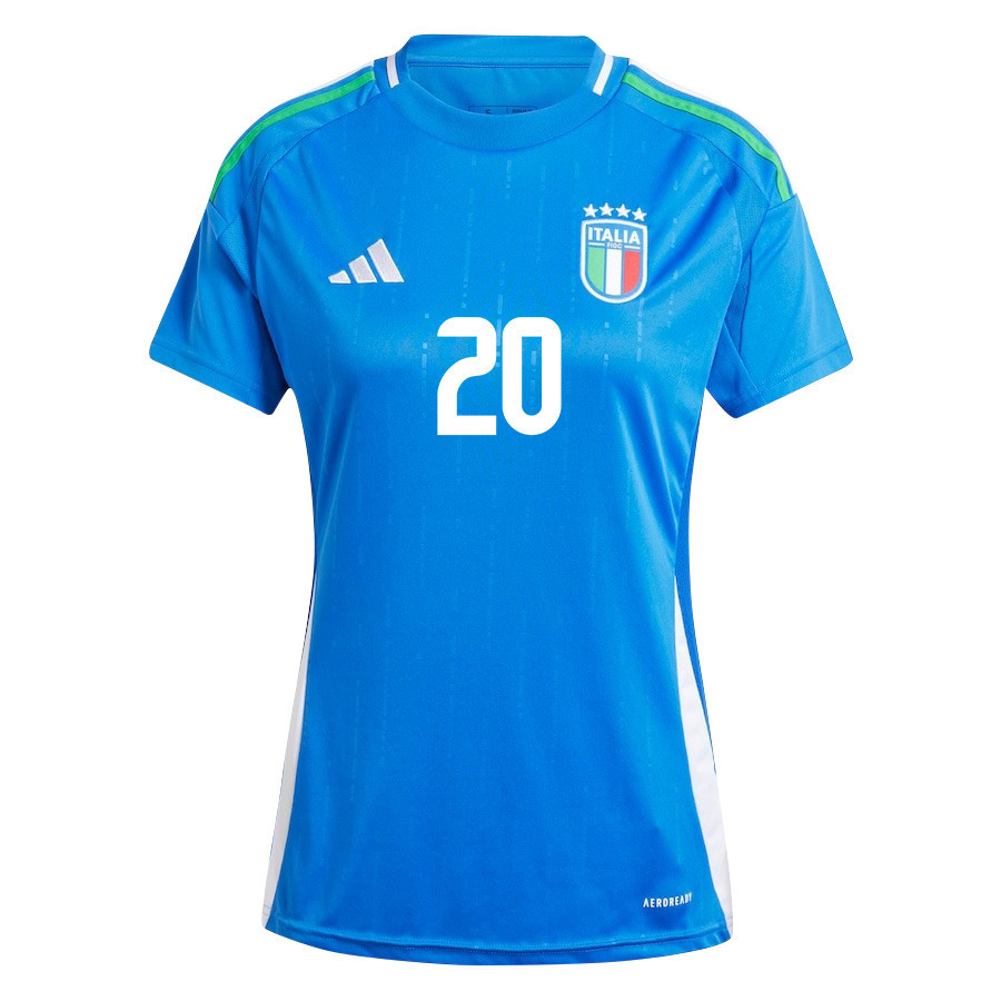 Mattia Zaccagni 20 Italy National Team 2024/25 Home Women Jersey - Blue