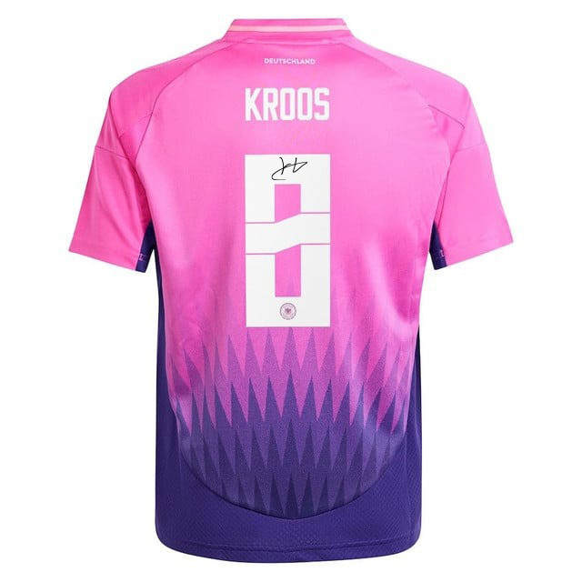 Toni Kroos 8 Signed Germany National Team 2024 Away Jersey Autographed - YOUTH, Pink