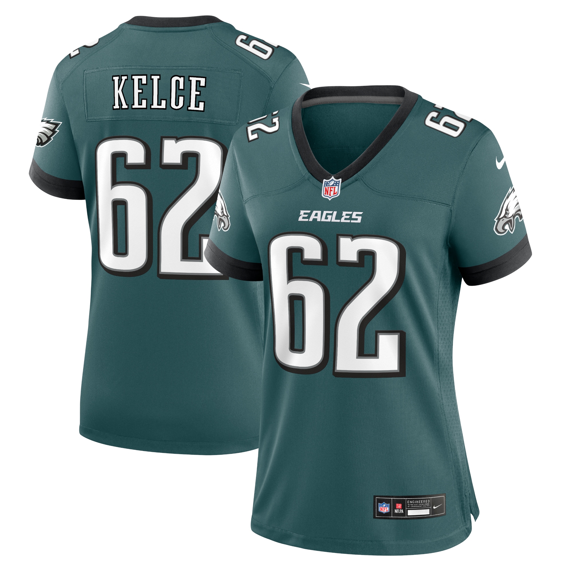 Jason Kelce Philadelphia Eagles  Women's Team Game Jersey - Midnight Green