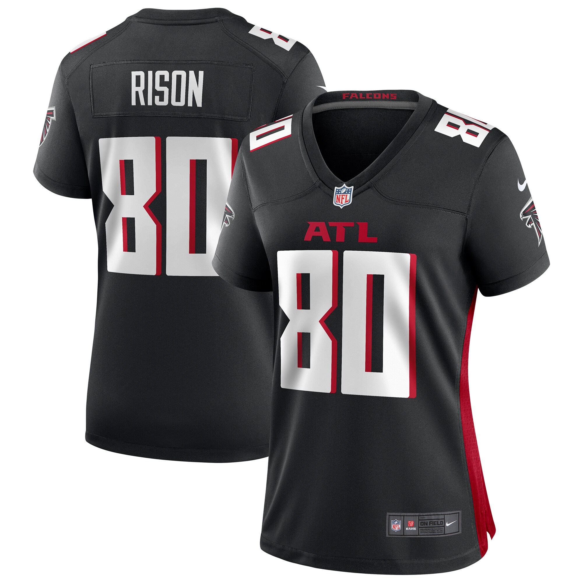 Andre Rison Atlanta Falcons  Women's Game Retired Player Jersey - Black