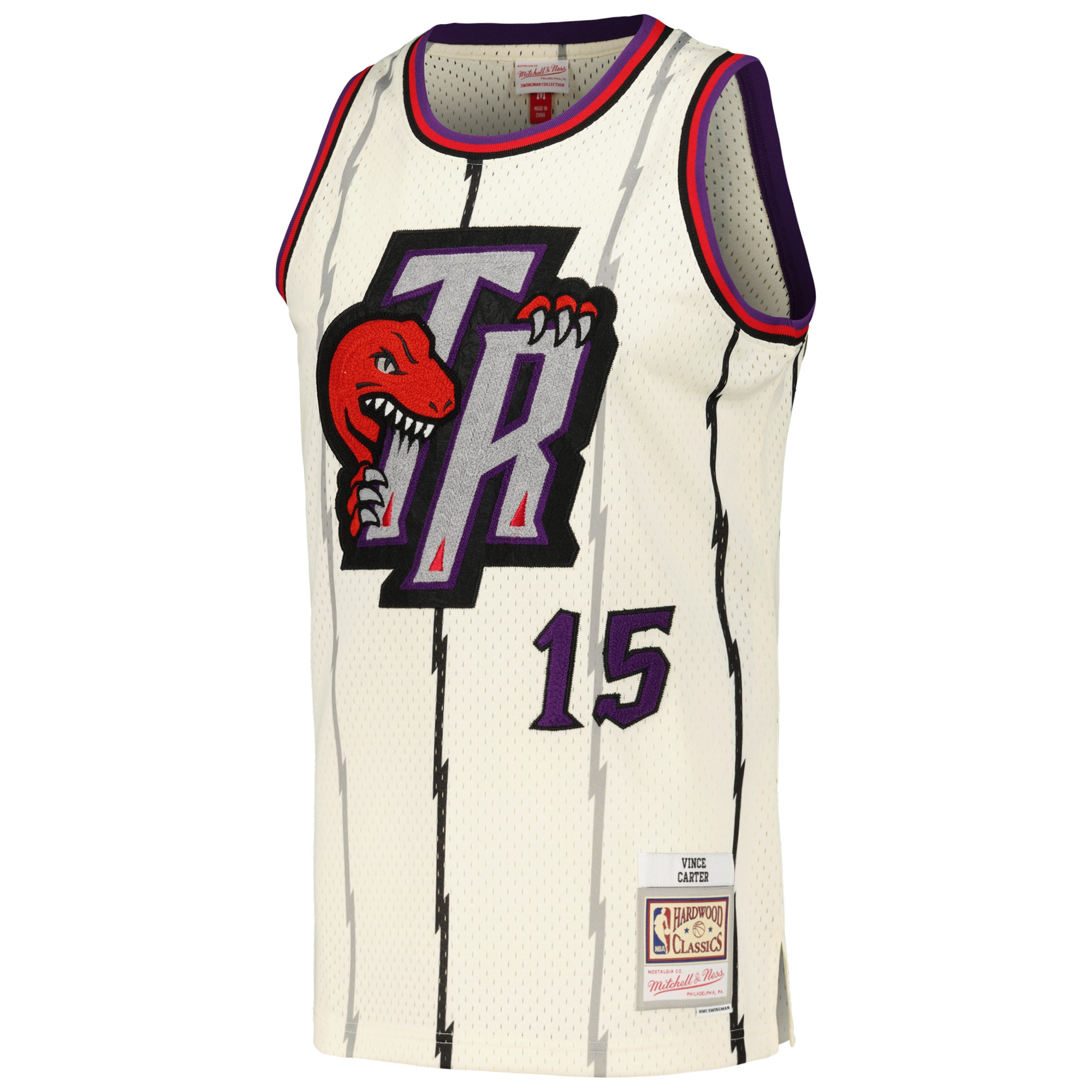 Vince Carter Toronto Raptors Mitchell & Ness Chainstitch Swingman Jersey - Cream
