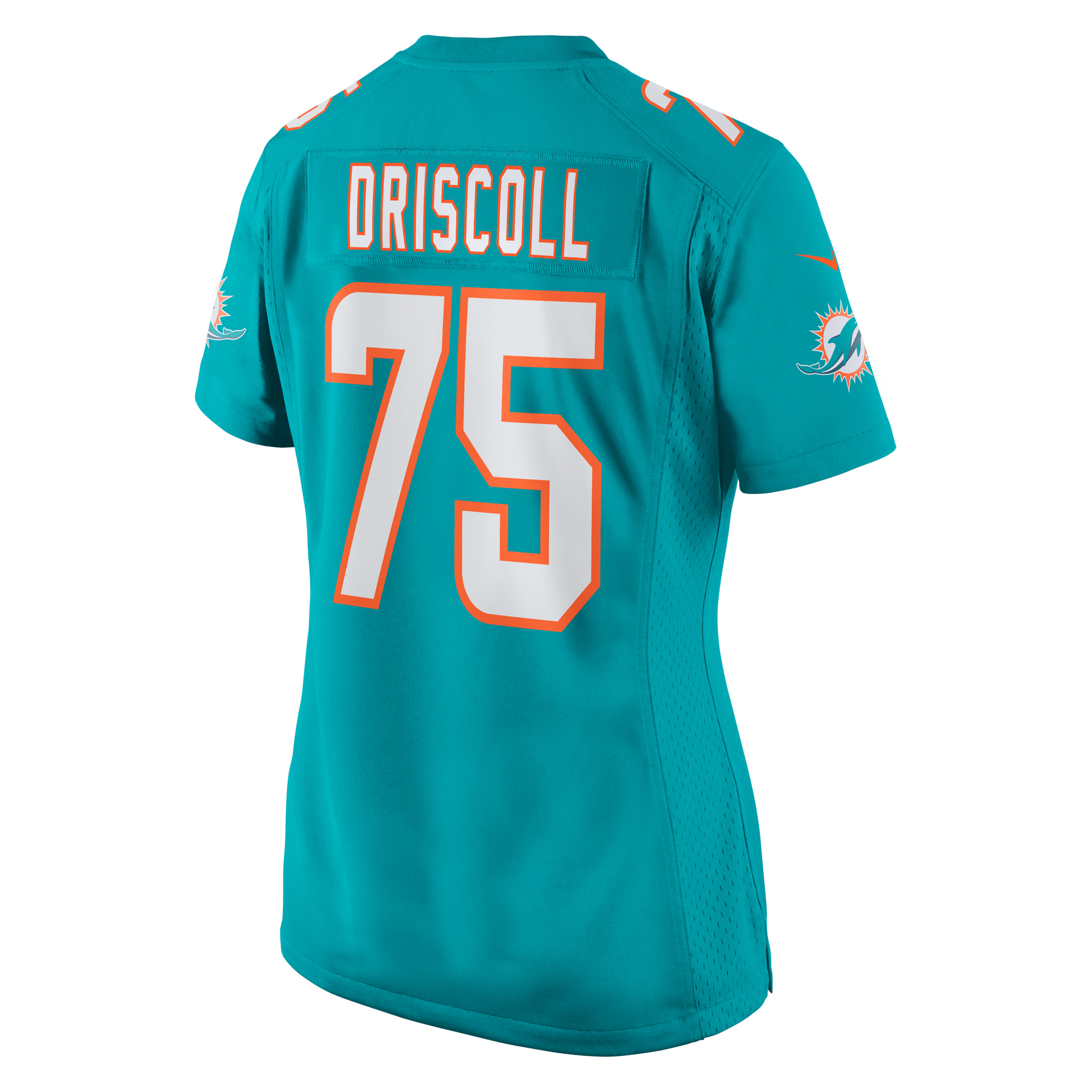 Jack Driscoll Miami Dolphins  Women's Team Game Jersey -  Aqua
