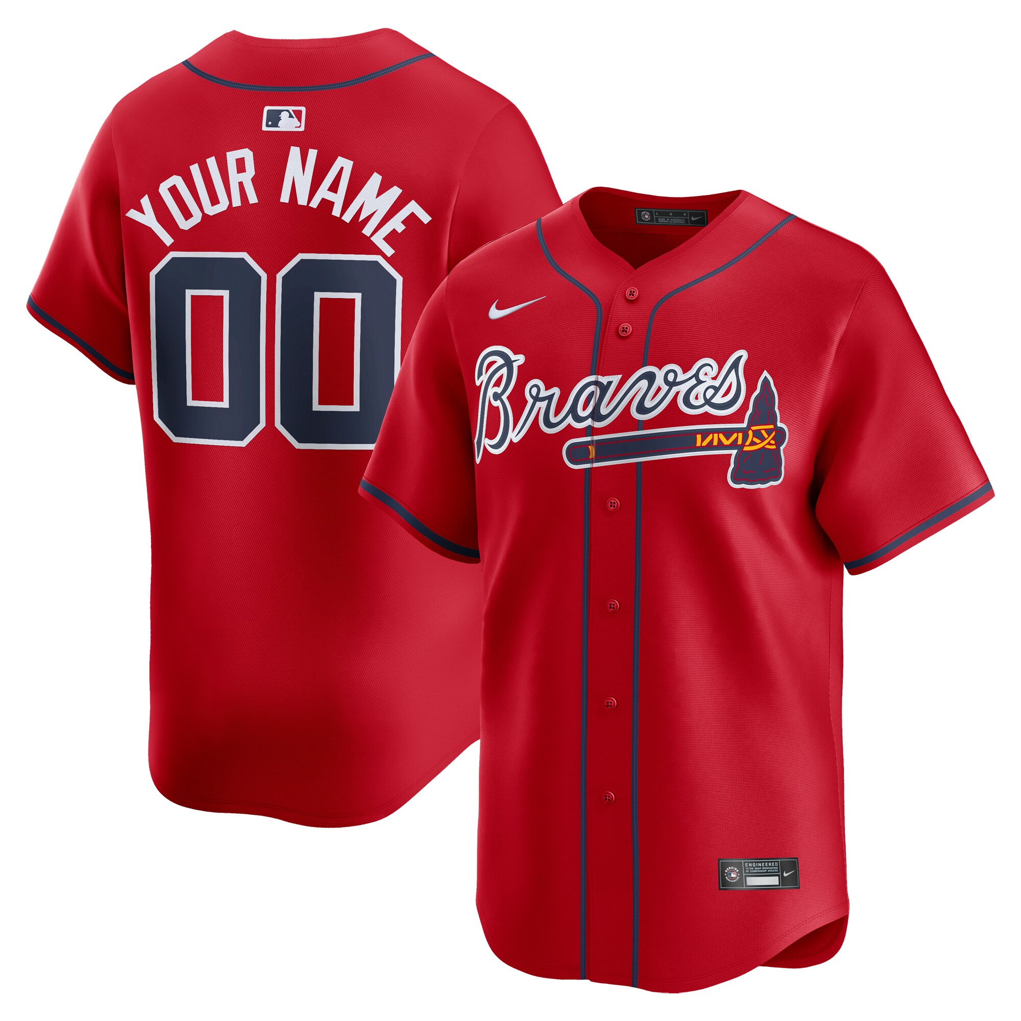 Atlanta Braves   Alternate Limited Custom Jersey\u00c2\u00a0\u00e2\u20ac\u201c Red