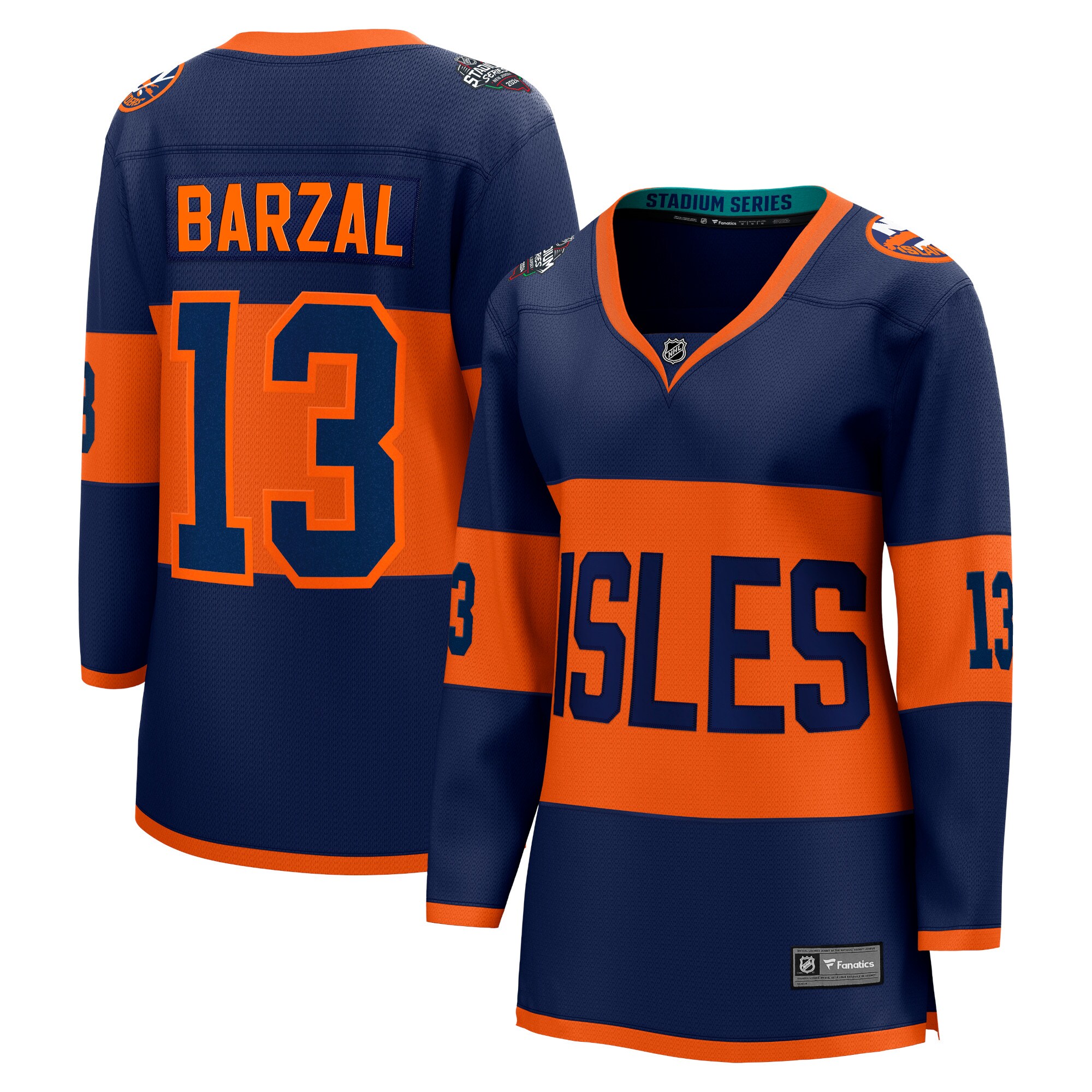 Mathew Barzal New York Islanders Fanatics Women's 2024 NHL Stadium Series Breakaway Player Jersey\u00c2\u00a0\u00e2\u20ac\u201c Navy