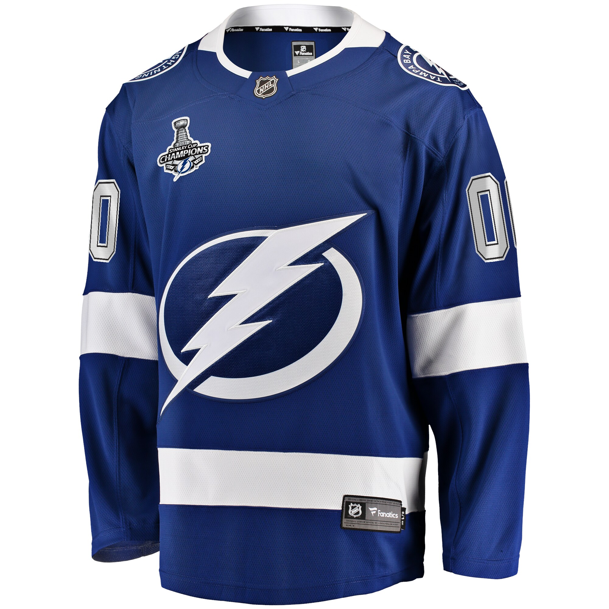 Tampa Bay Lightning Fanatics 2021 Stanley Cup Champions Home Breakaway Custom Jersey - Blue
