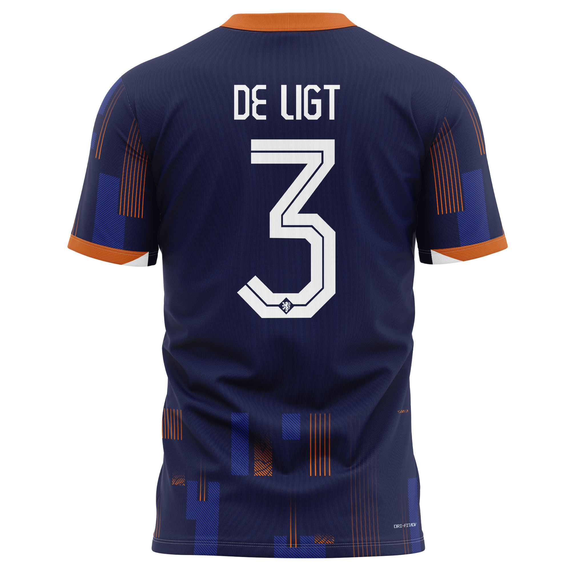 Matthijs De Ligt 3 Netherlands National Team 2024 Away Kits AOP T-shirt - Navy