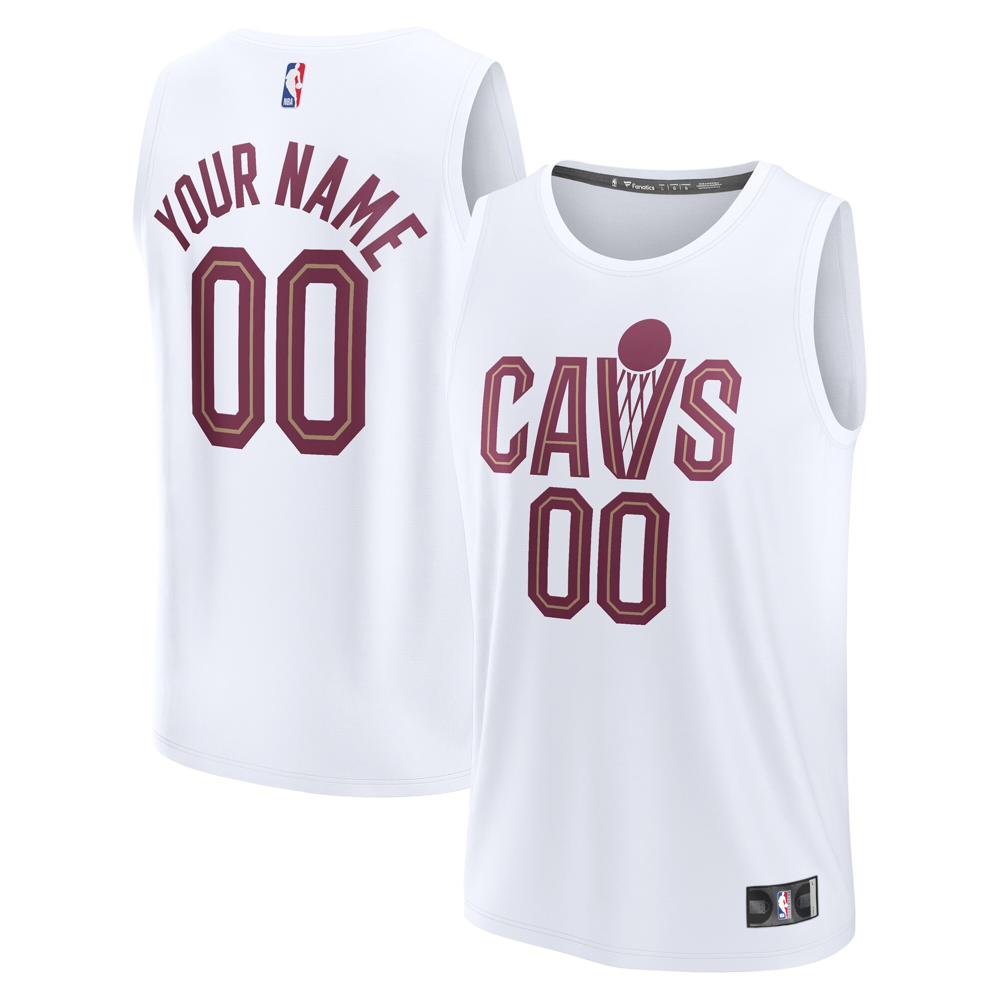 Cleveland Cavaliers Fanatics Fast Break Custom Replica Jersey - Association Edition - White