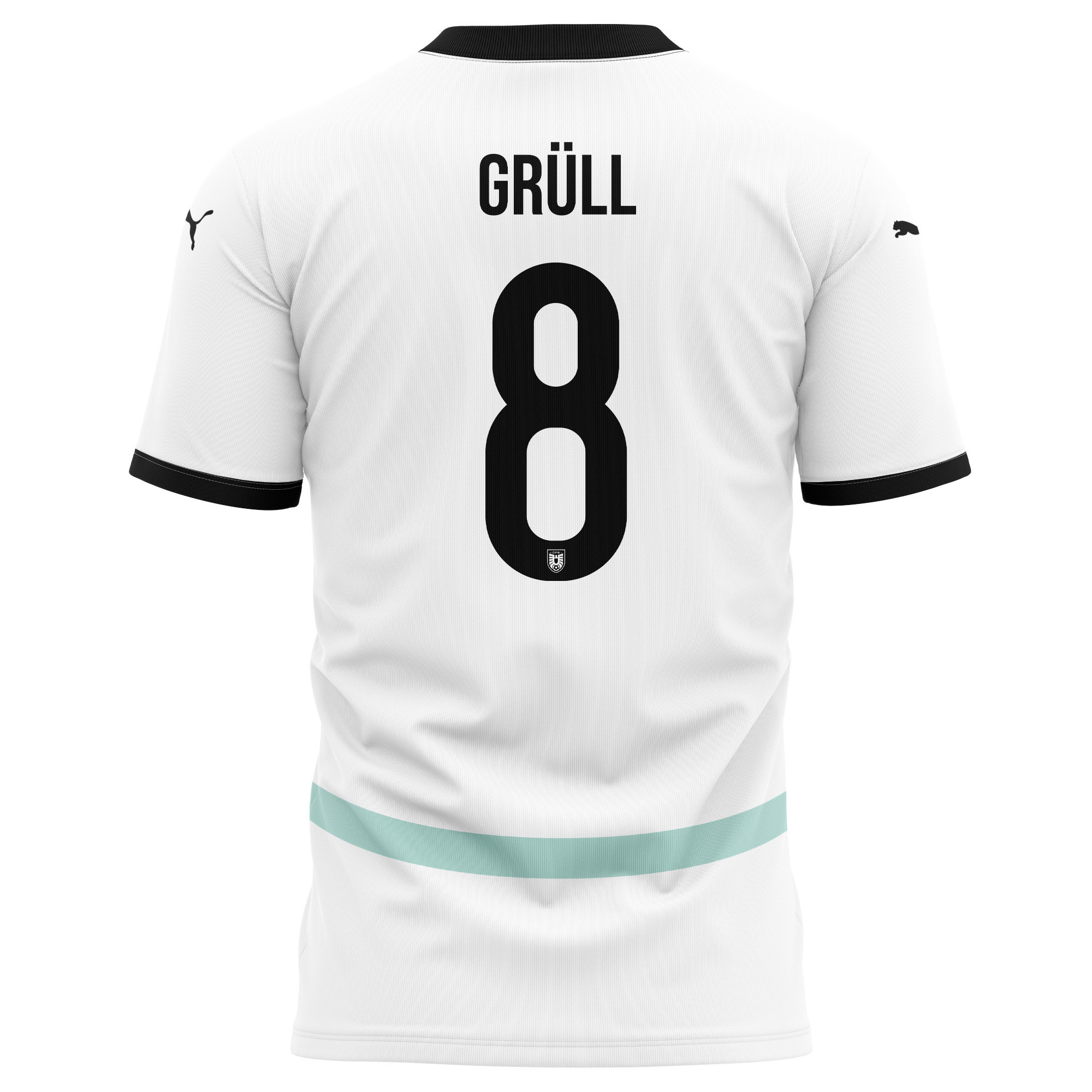 Marco Grüll 8 Austria National Team 2024/25 Away Kits AOP T-shirt - White