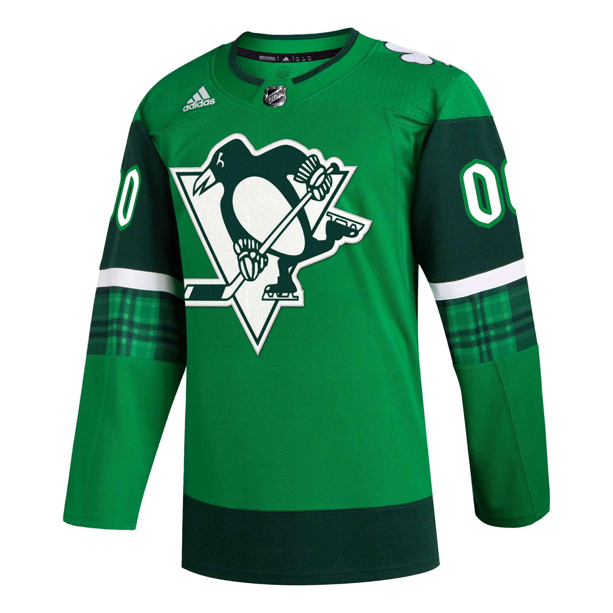 Pittsburgh Penguins adidas St. Patrick's Day Authentic Custom Jersey - Kelly Green