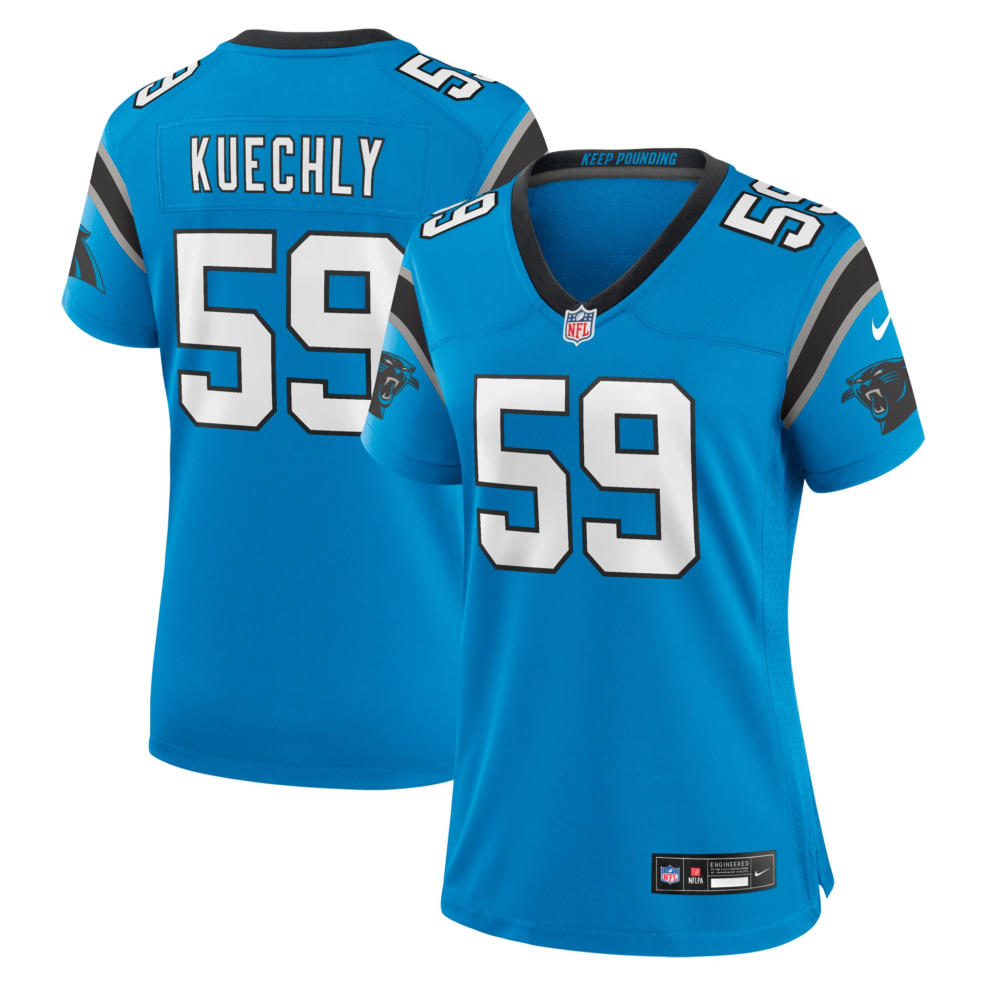 Luke Kuechly Carolina Panthers  Women's Retired Player Game Jersey - Blue