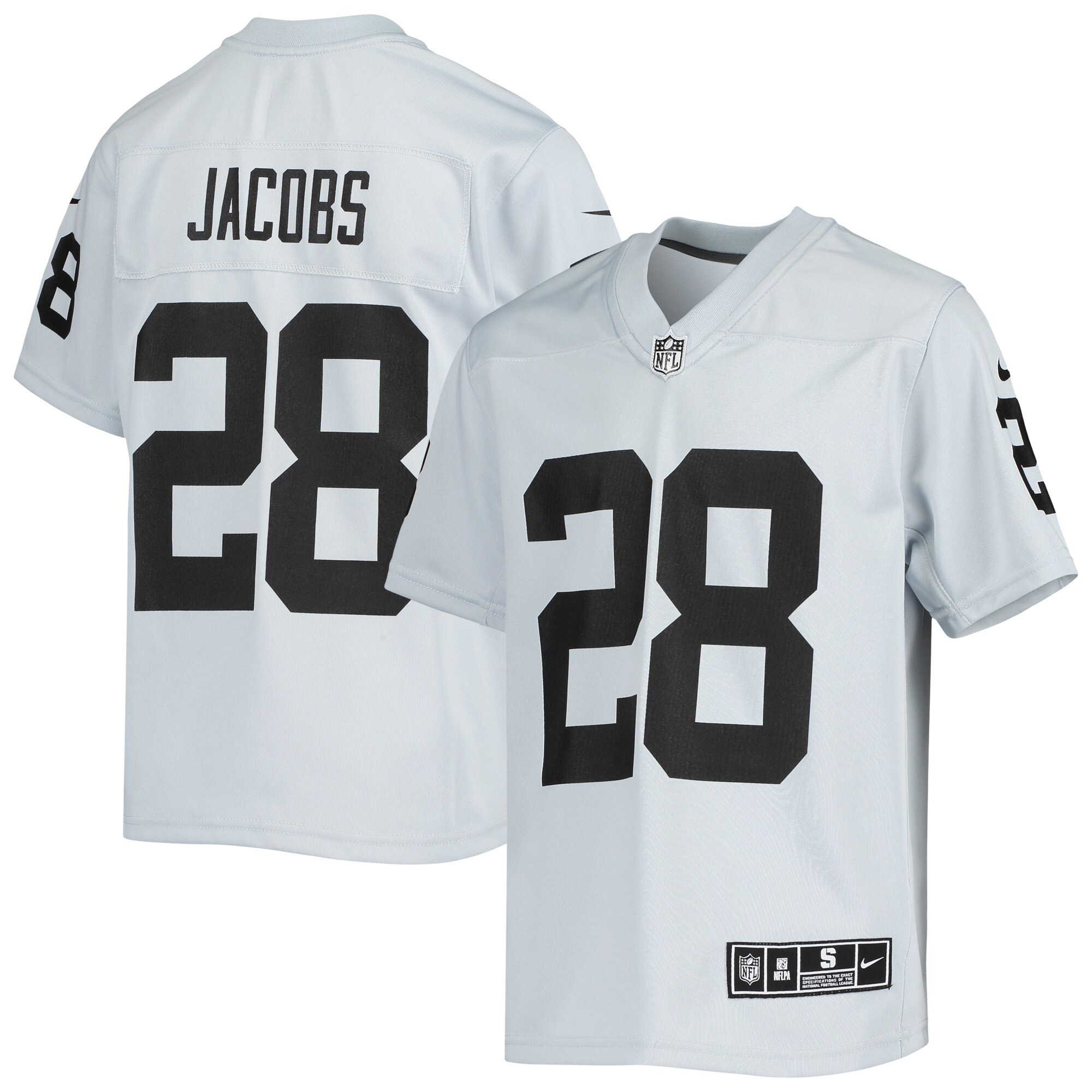 Josh Jacobs Las Vegas Raiders  Youth Inverted Team Game Jersey - Silver