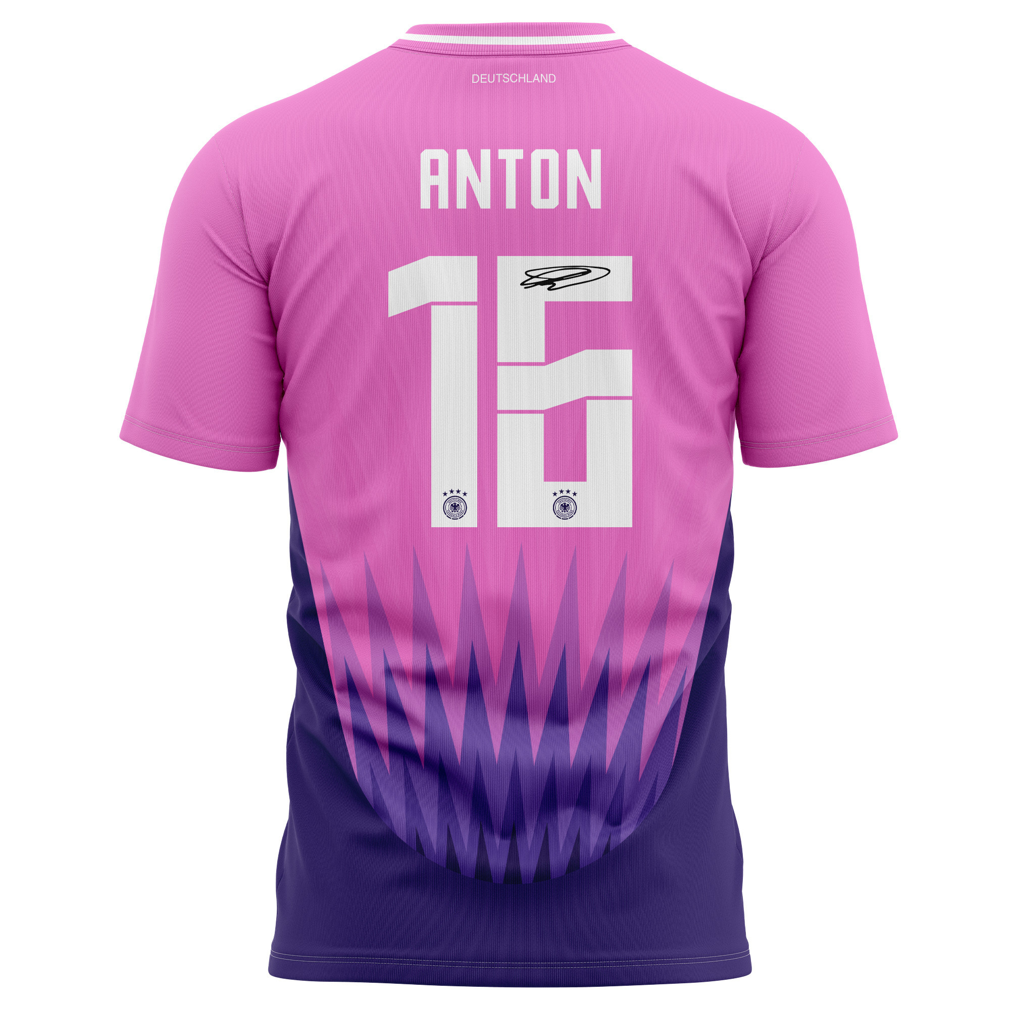 Waldemar Anton 16 Signed Germany National Team 2024 Away Kits AOP T-shirt Autographed- Purple