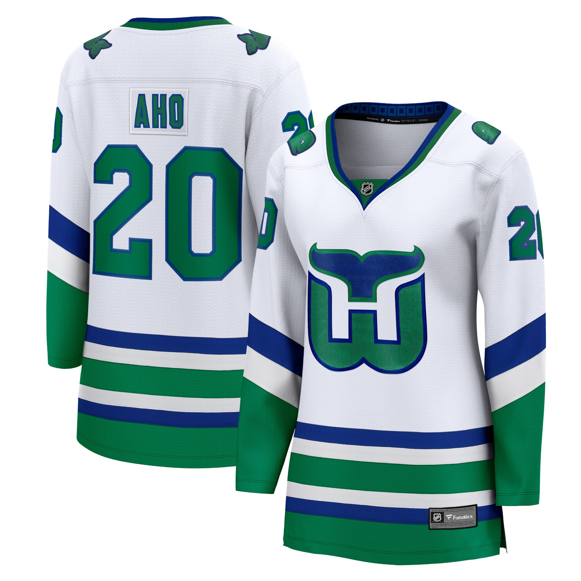 Sebastian Aho Carolina Hurricanes Fanatics Women's Whalers Premier Breakaway Jersey - White
