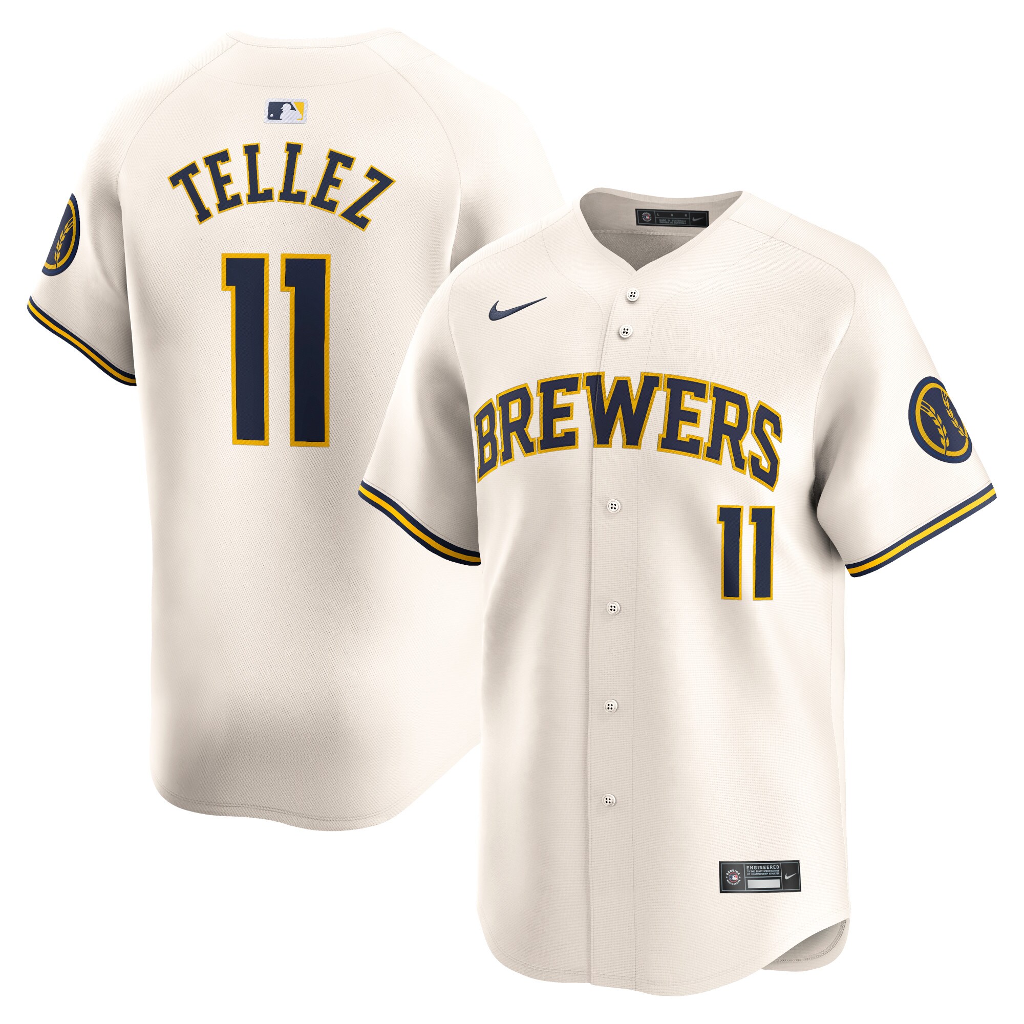 Rowdy Tellez Milwaukee Brewers  Home Limited Player Jersey - Cream