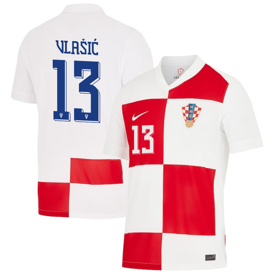 Nikola Vlašić 13 Croatia National Team 2024 Home Men Jersey - White