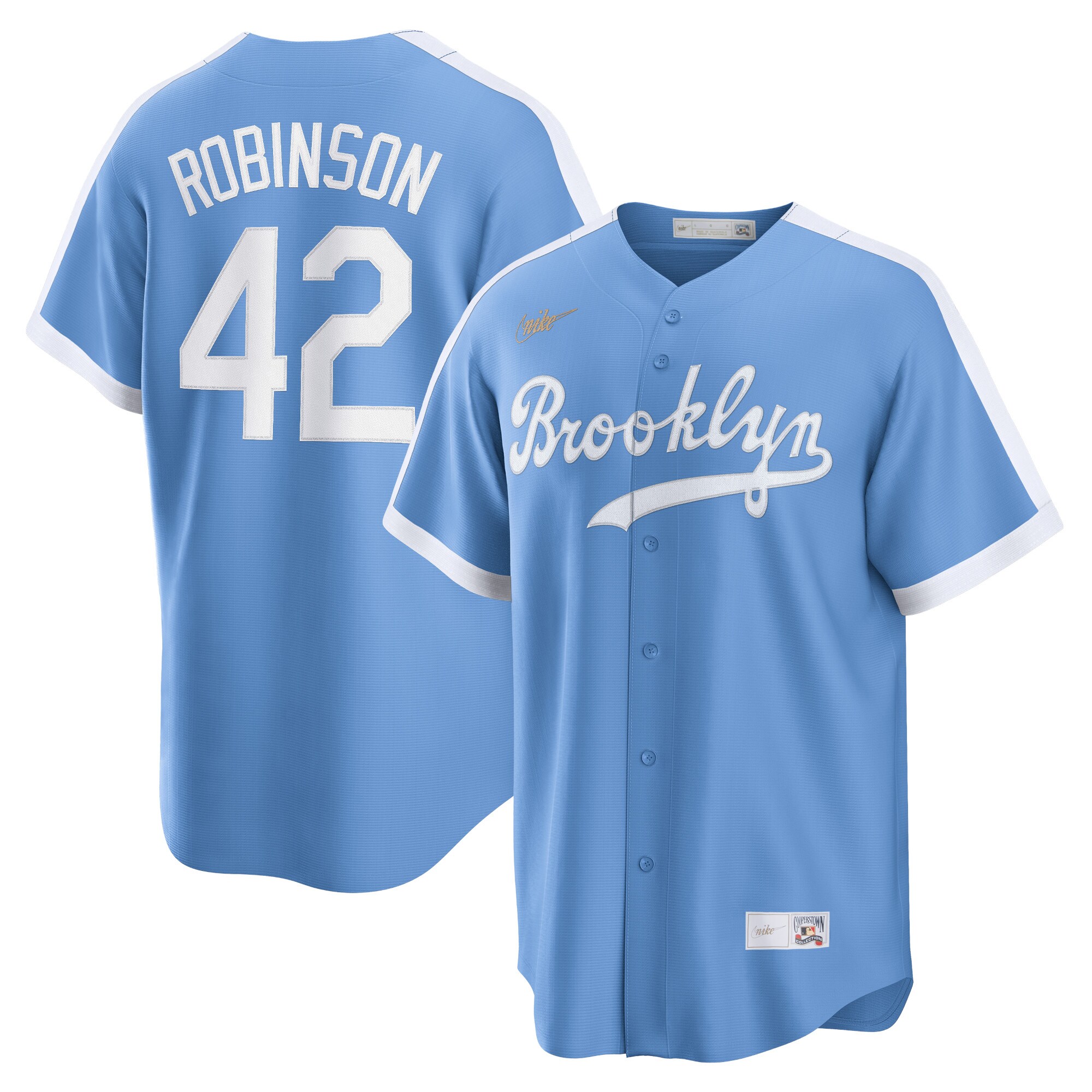 Jackie Robinson Brooklyn Dodgers  Alternate Cooperstown Collection Player Jersey - Light Blue