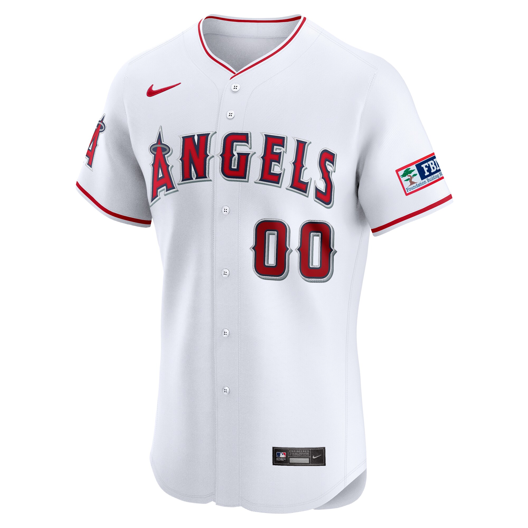 Los Angeles Angels  Home Elite Custom Patch Jersey - White