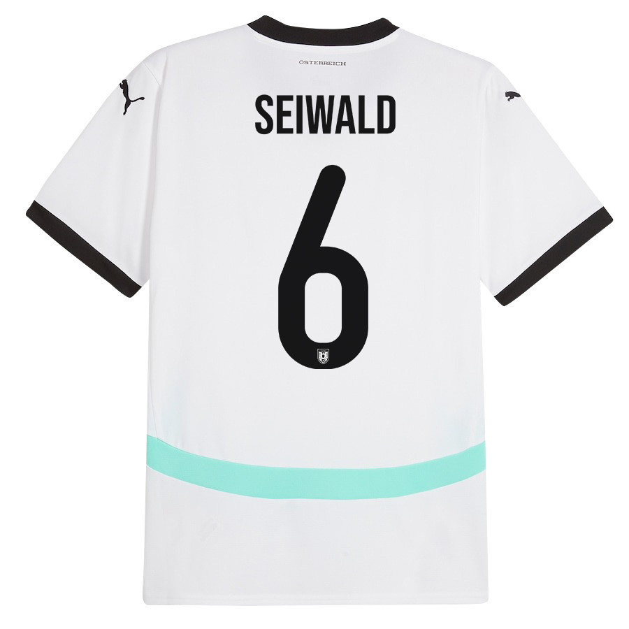 Nicolas Seiwald 6 Austria National Team 2024/25 Away Men Jersey - White