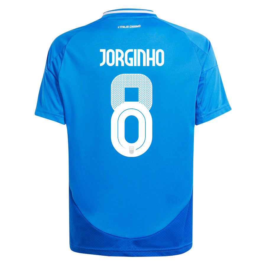 Jorginho 8 Italy National Team 2024/25 Home YOUTH Jersey - Blue