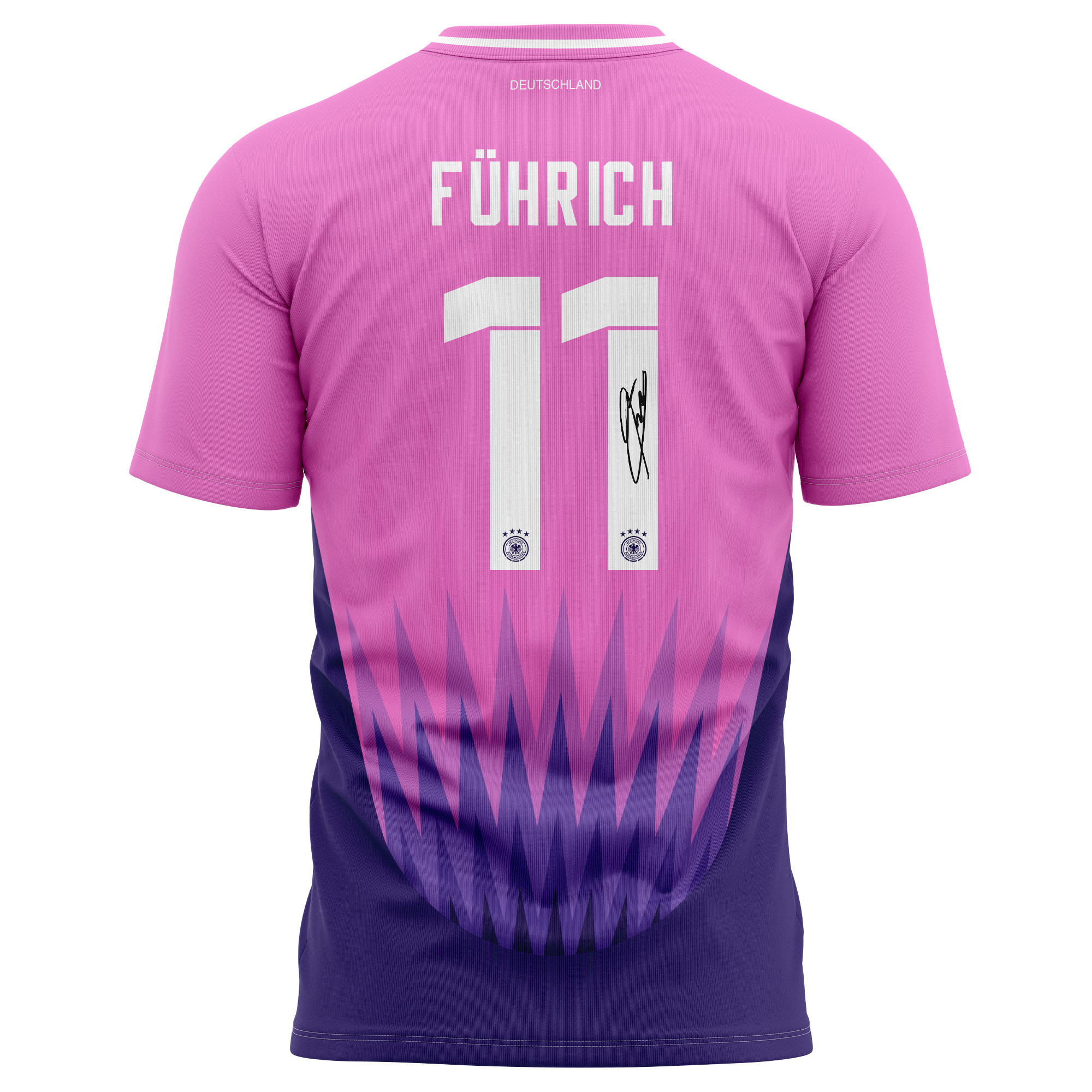 Chris Führich 11 Signed Germany National Team 2024 Away Kits AOP T-shirt Autographed- Purple