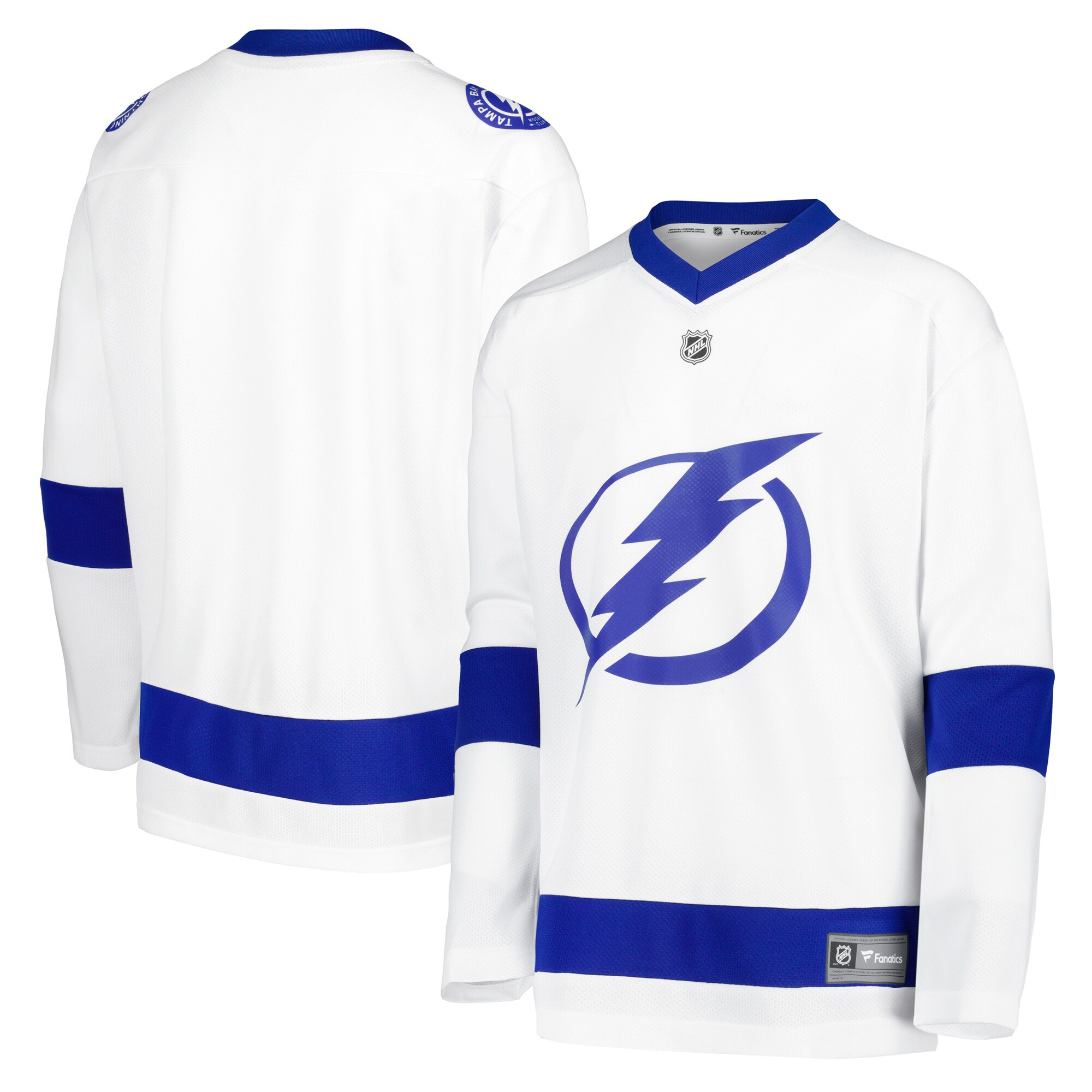 Tampa Bay Lightning Fanatics Youth Away Replica Blank Jersey - White
