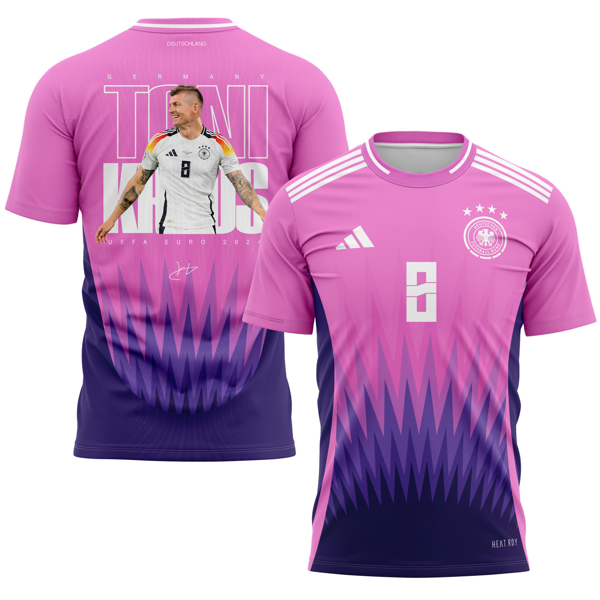 Toni Kroos 8 Signed Legacy Germany National Team 2024 Away Kits AOP T-shirt - Purple