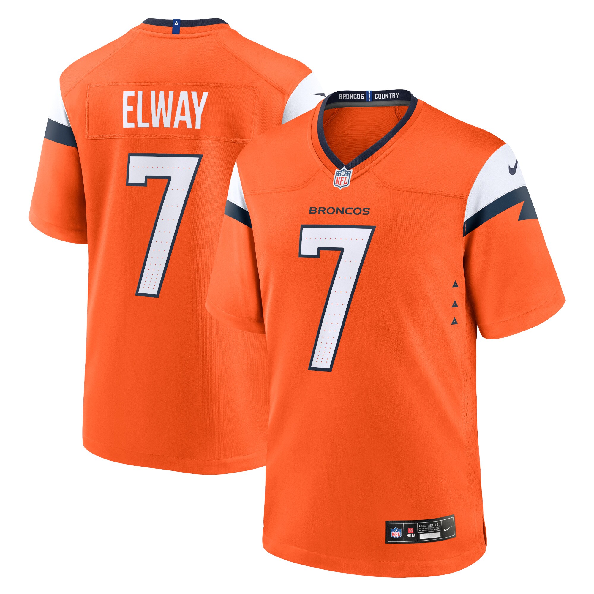 John Elway Denver Broncos  Retired Player Game Jersey - Orange