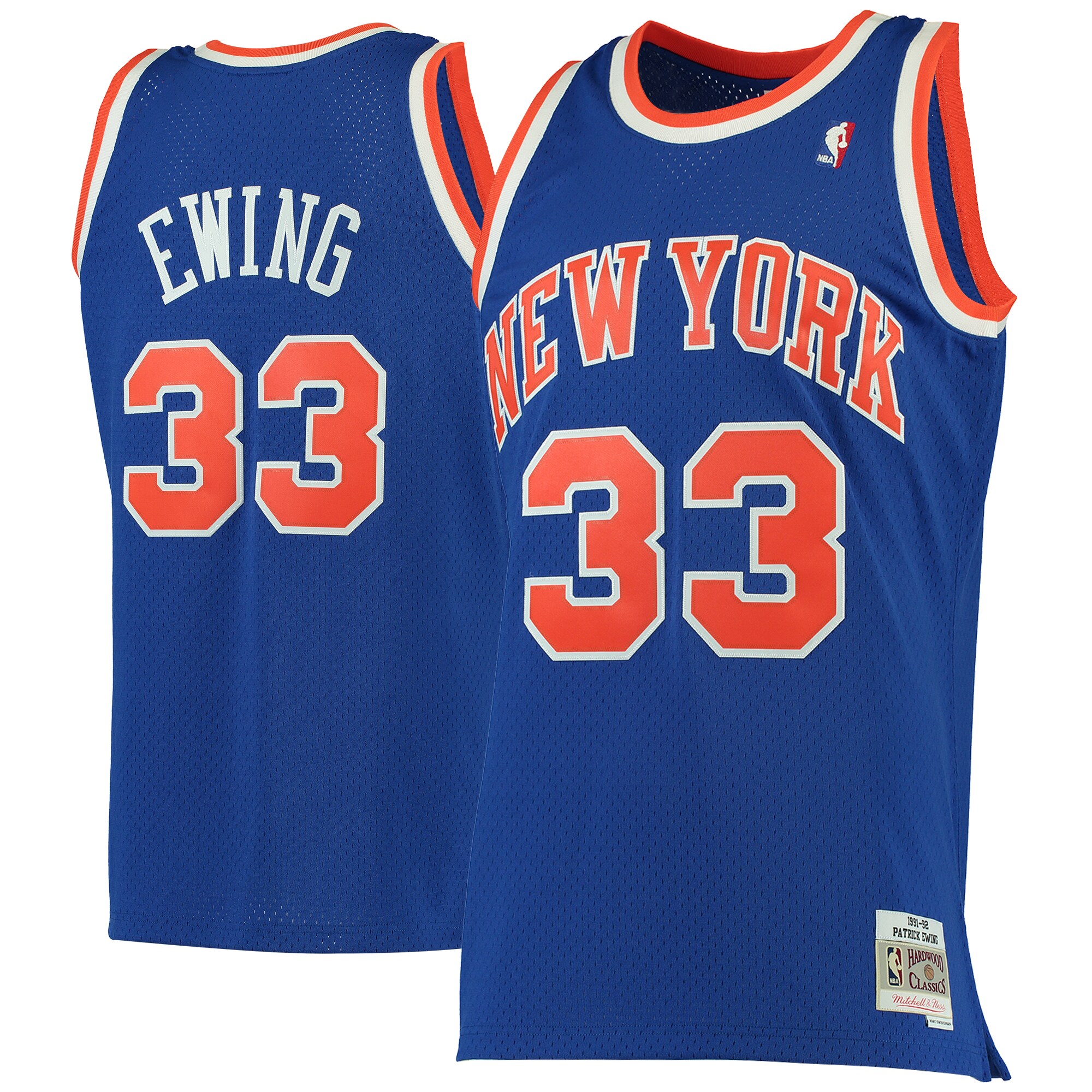 Patrick Ewing New York Knicks Mitchell & Ness 1991\/92 Hardwood Classics Swingman Jersey - Blue
