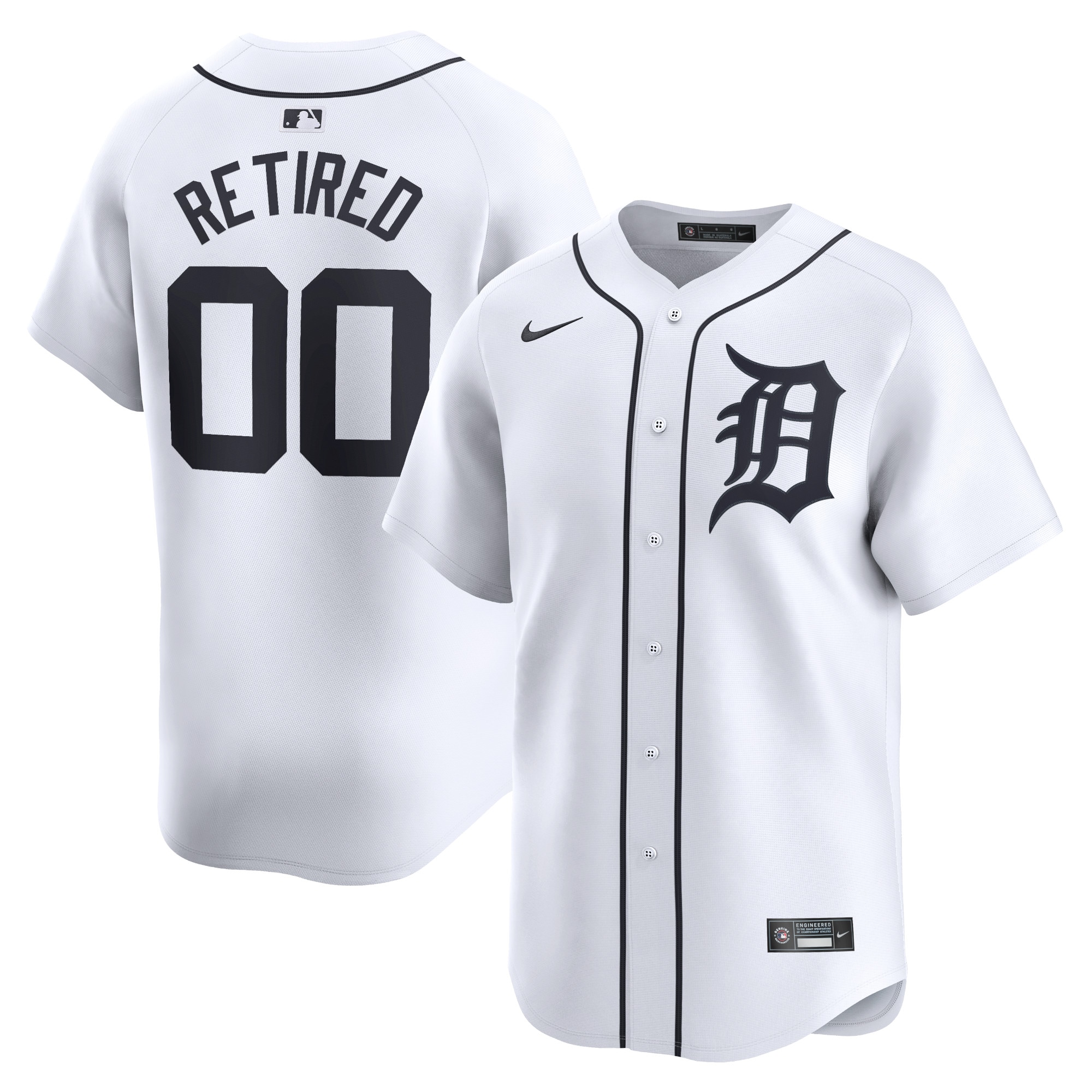 Detroit Tigers  Home Limited Pick-A-Player Retired Roster Jersey - White