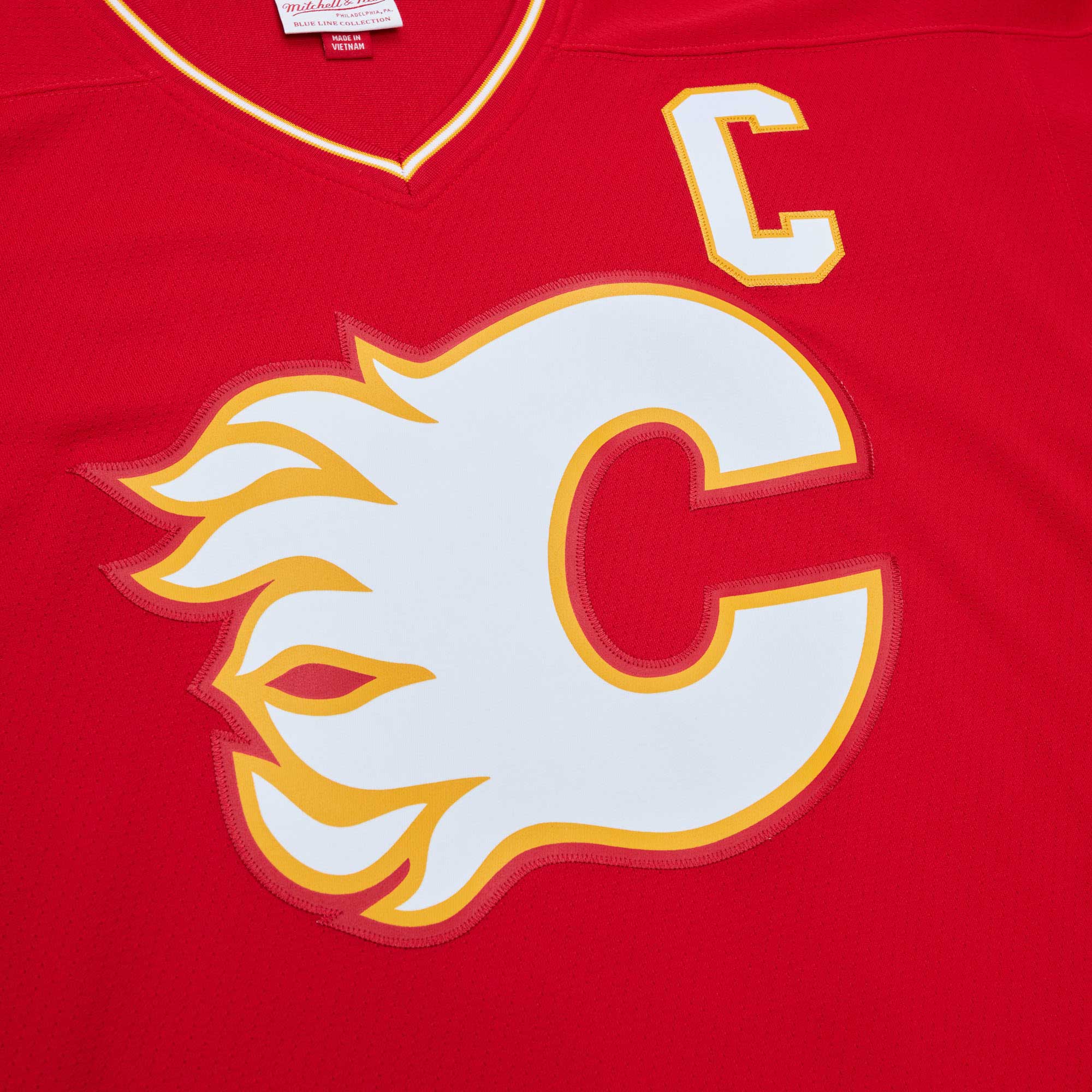 Lanny McDonald Calgary Flames Mitchell & Ness Captain Patch 1988\/89 Blue Line Player Jersey - Red
