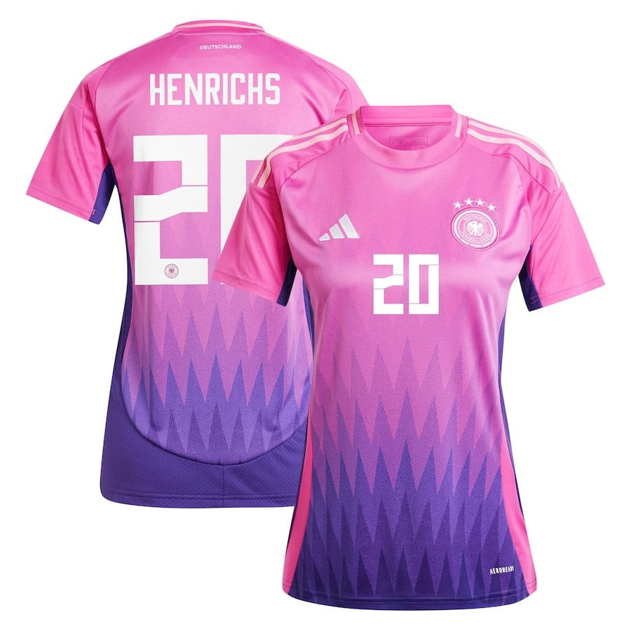 Benjamin Henrichs 20 Germany National Team 2024 Away Women Jersey - Pink