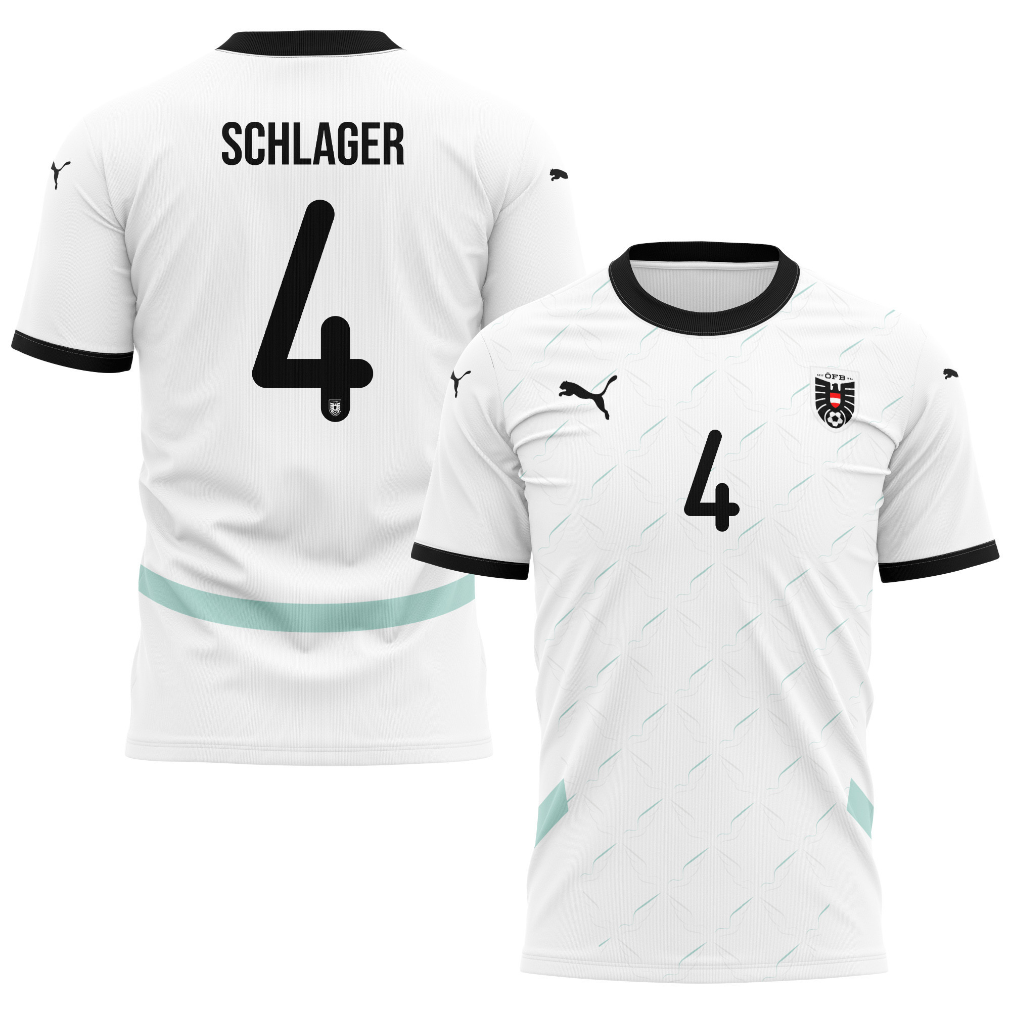 Xaver Schlager 4 Austria National Team 2024/25 Away Kits AOP T-shirt - White