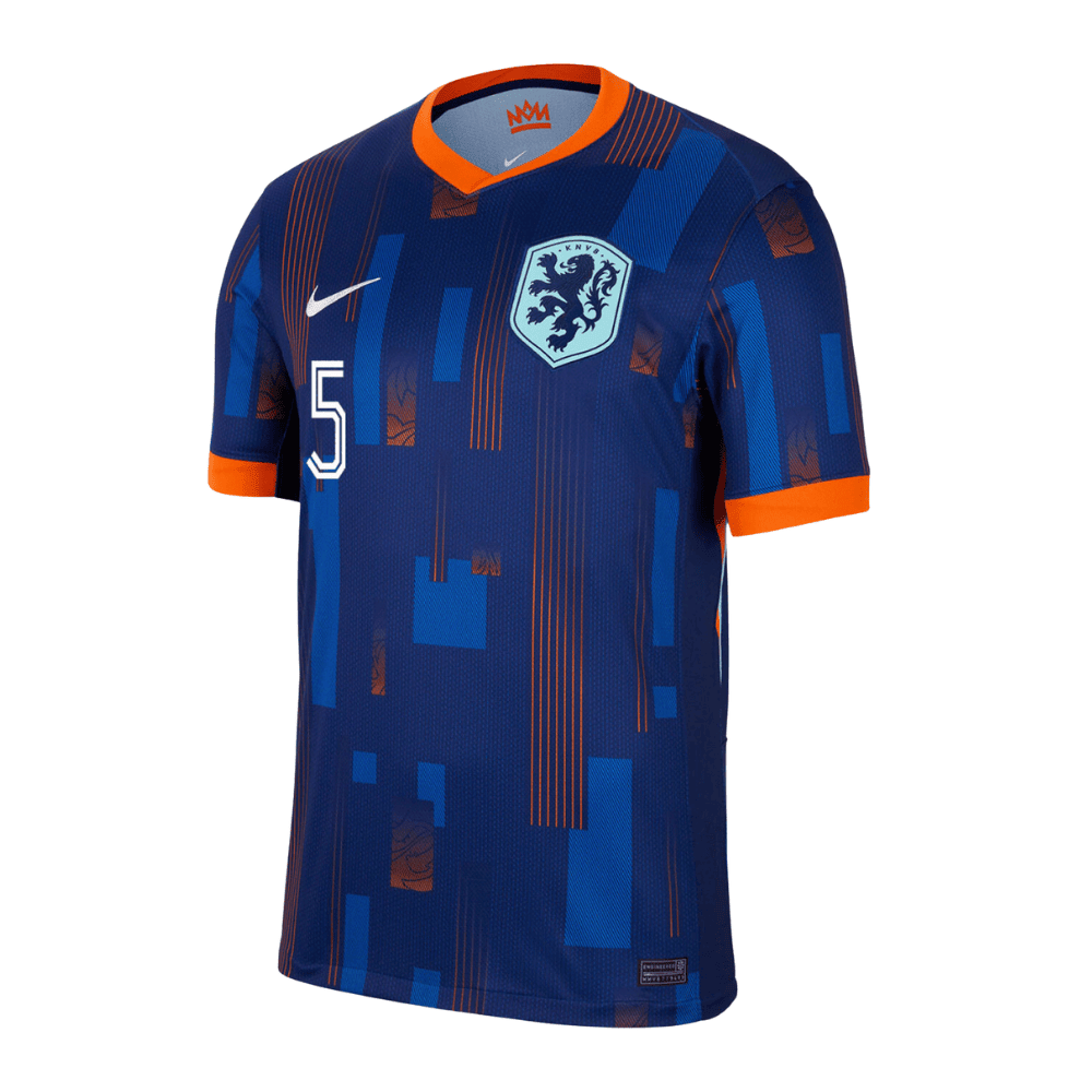 Nathan Aké 5 Netherlands National Team 2024 Home YOUTH Jersey - Orange