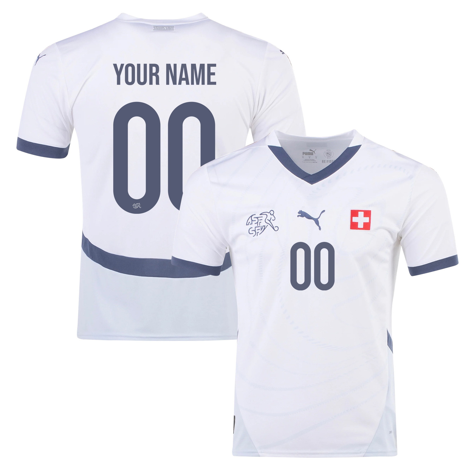 Switzerland National Team 2024/25 Custom Away Men Jersey - White
