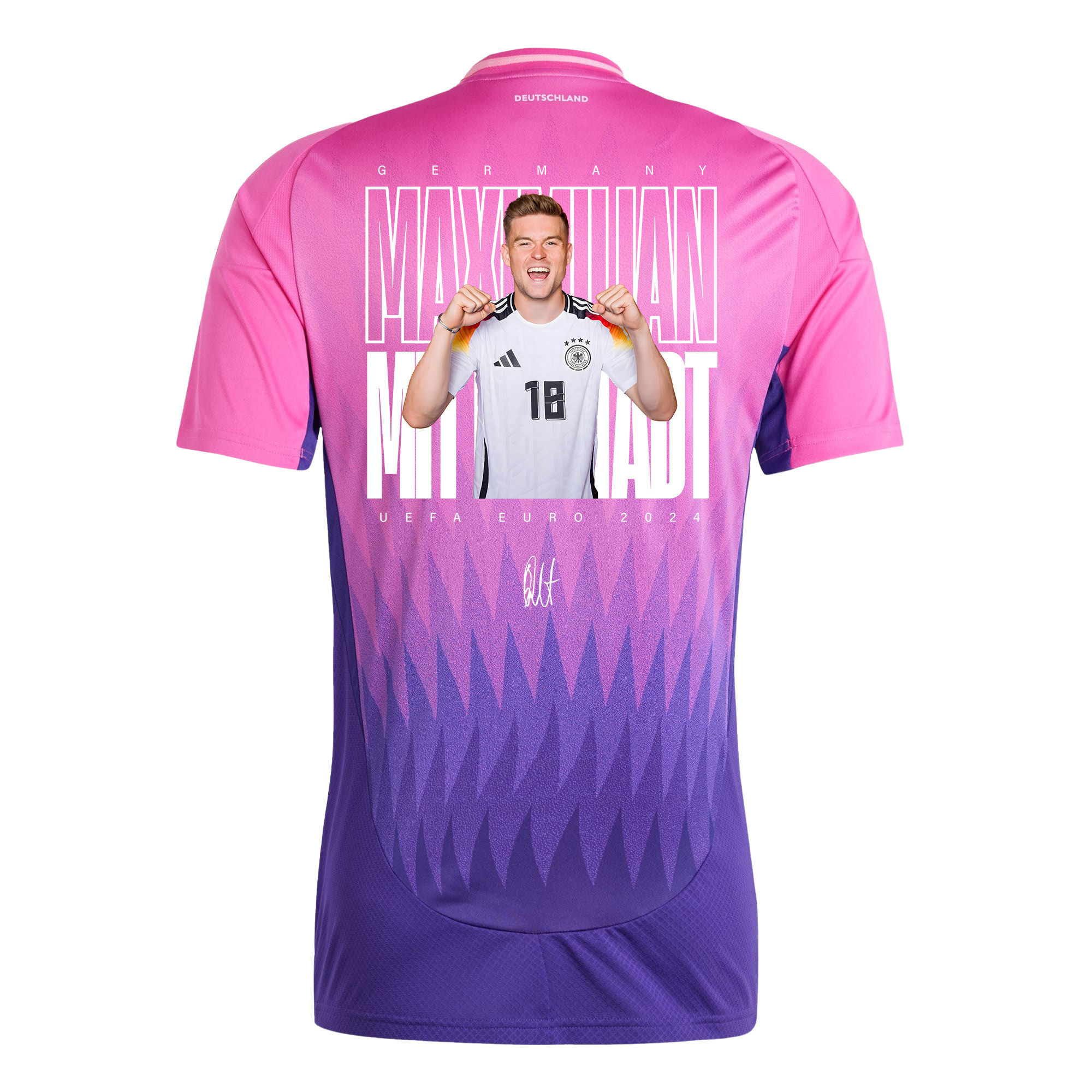 Maximilian Mittelstädt 18 Signed Germany National Team 2024 Young Talent Away Men Jersey - Purple