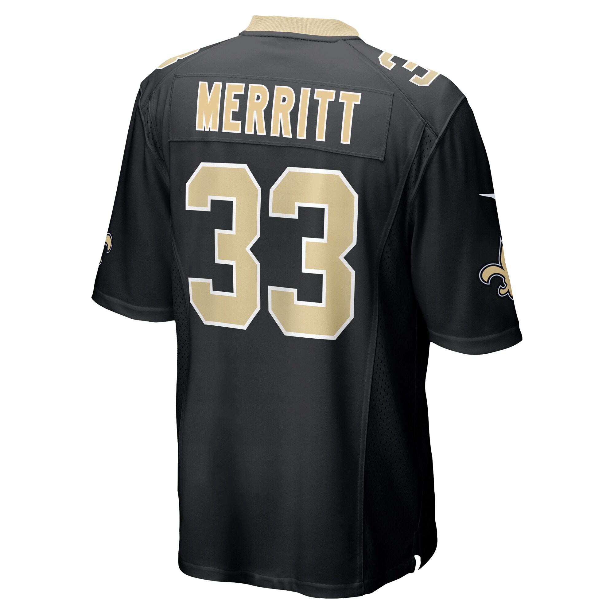 Kirk Merritt New Orleans Saints  Team Game Jersey -  Black