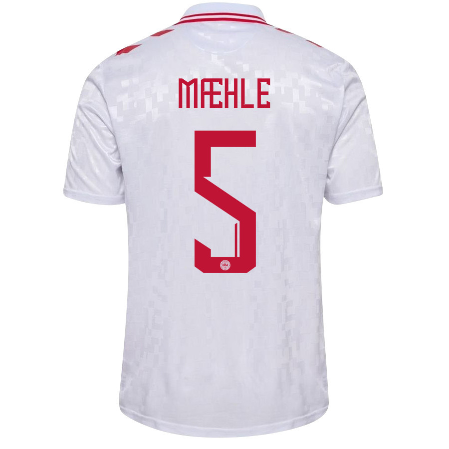 Joakim Mæhle 5 Denmark National Team 2024/25 Away Men Jersey - White