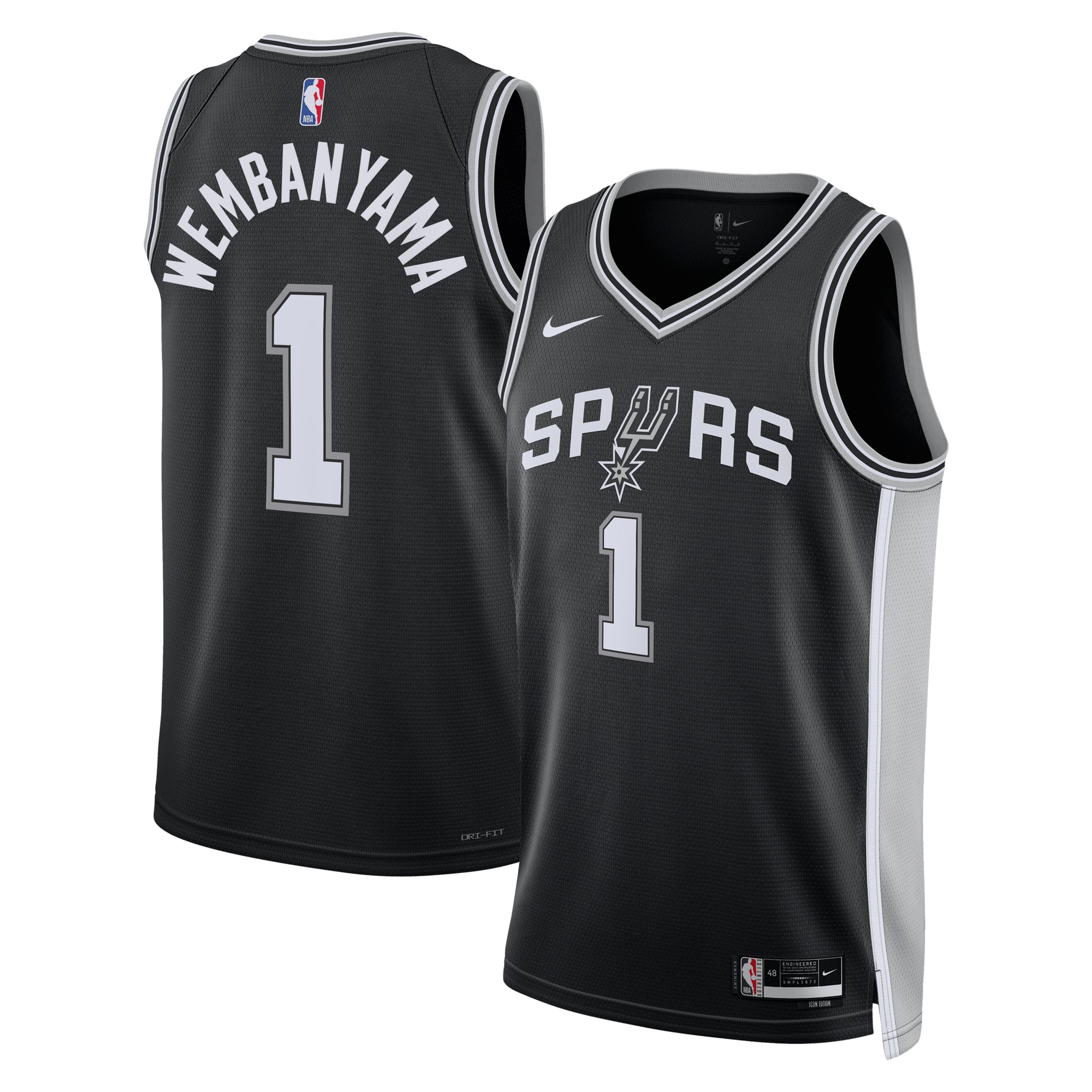 Victor Wembanyama San Antonio Spurs  Unisex 2023 NBA Draft First Round Pick Swingman Jersey - Icon Edition - Black