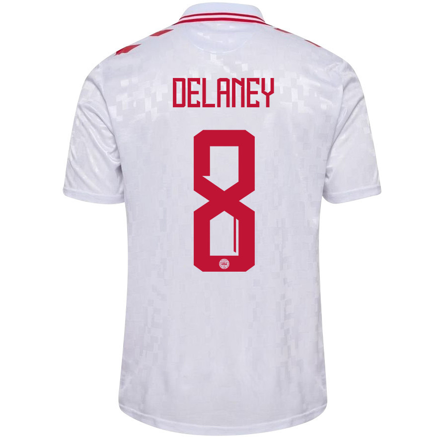 Thomas Delaney 8 Denmark National Team 2024/25 Away Men Jersey - White