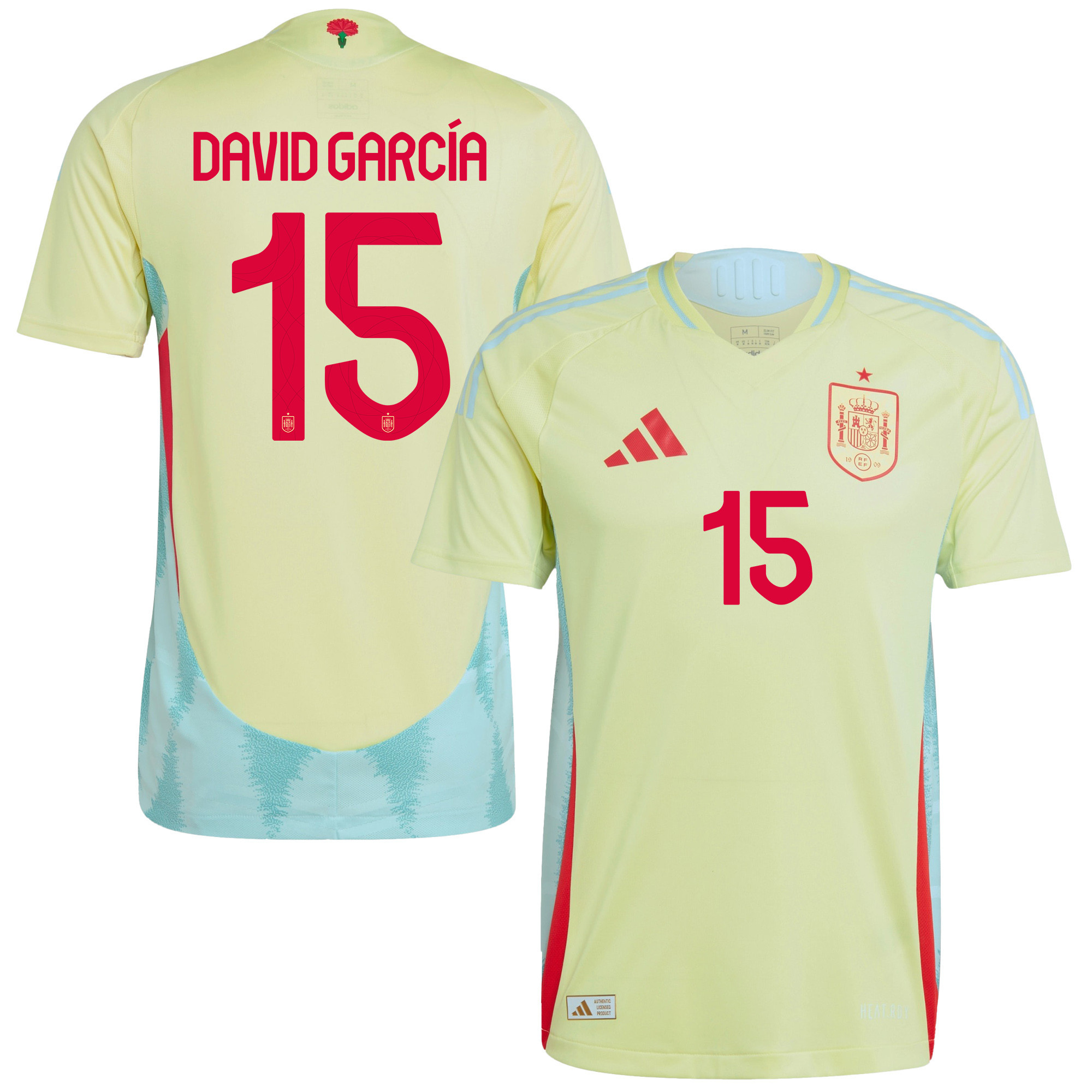 David García 15 Spain National Team 2024 Away Men Jersey - Yellow