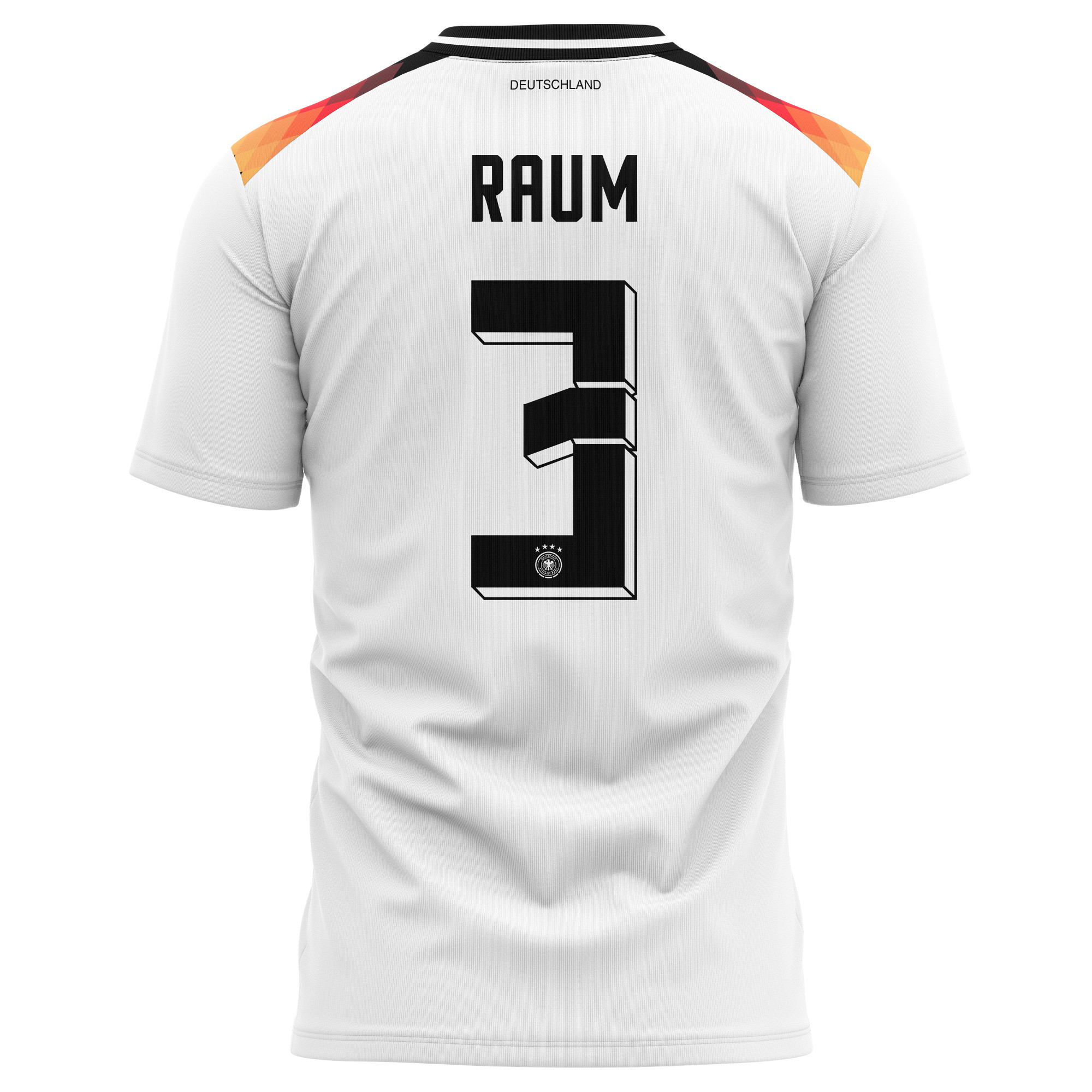 David Raum 3 Germany National Team 2024 Home Kits AOP T-shirt - White
