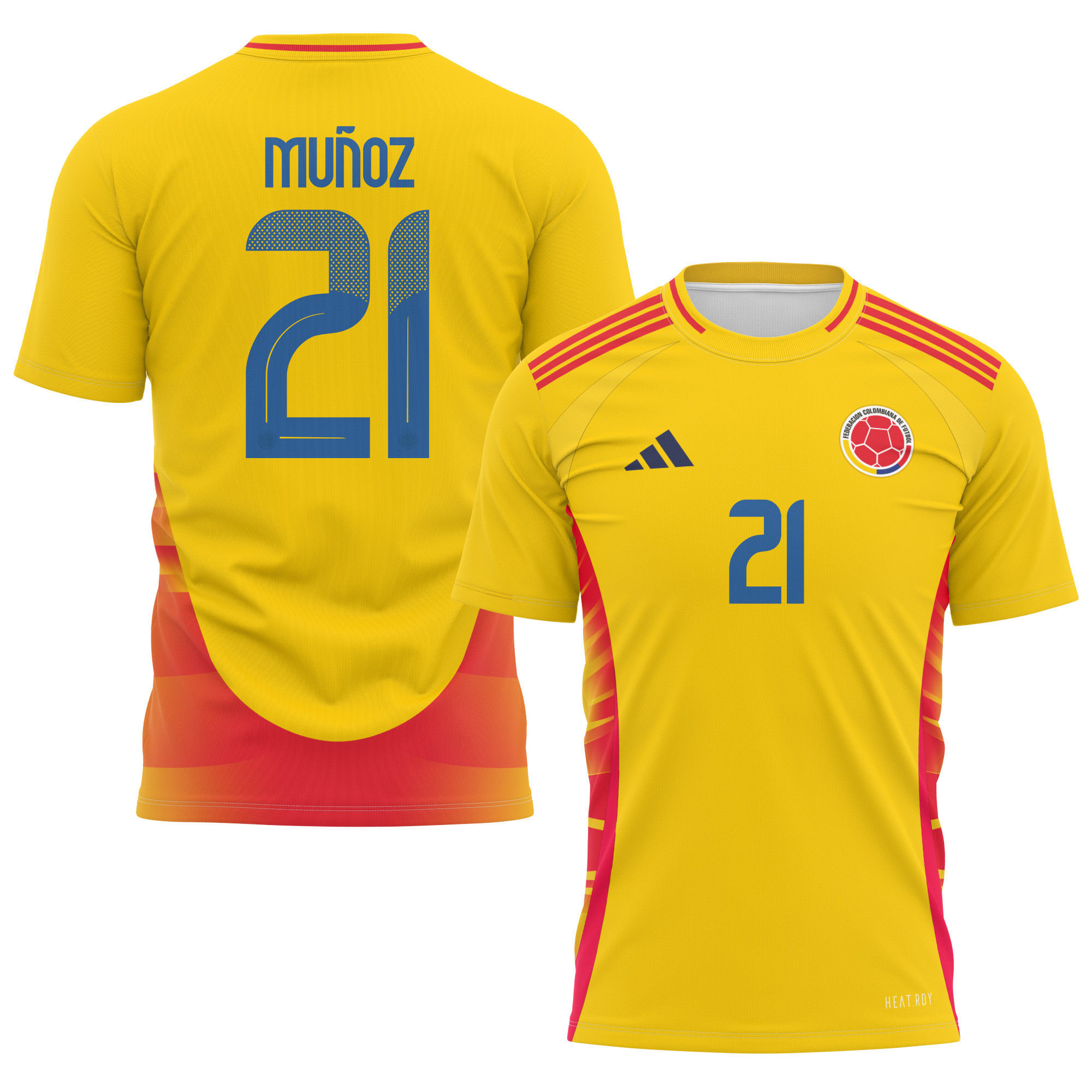 Daniel Muñoz 21 Colombia National Team 2024 Home Kits AOP T-shirt - Yellow