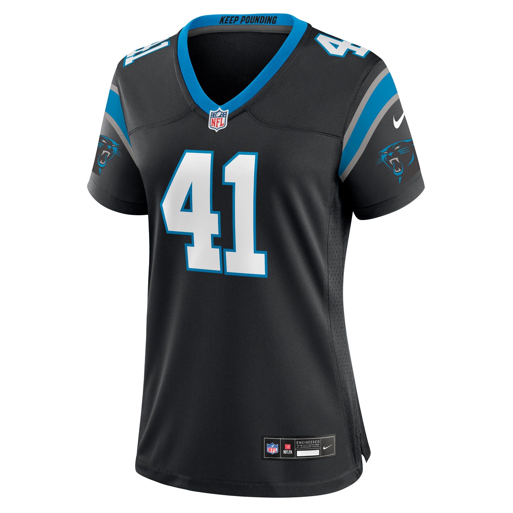 Claudin Cherelus Carolina Panthers  Women's Team Game Jersey -  Black
