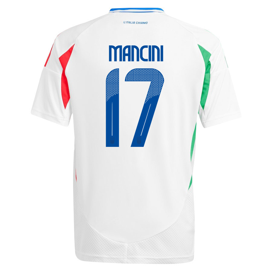 Gianluca Mancini 17 Italy National Team 2024/25 Away YOUTH Jersey - White