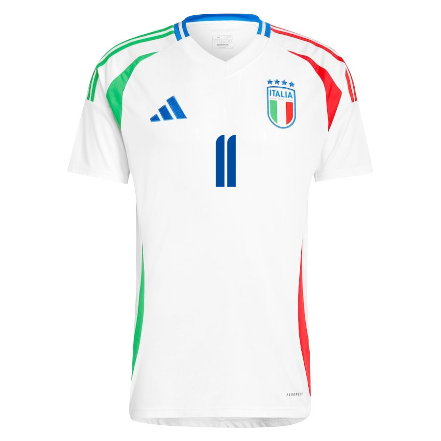 Giacomo Raspadori 11 Italy National Team 2024/25 Away Men Jersey - White